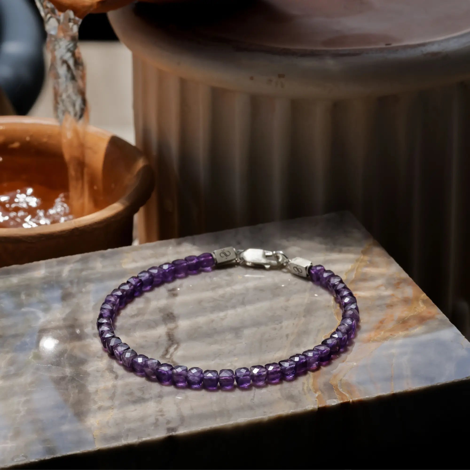 Amethyst Cube Bracelet XXI (4mm)