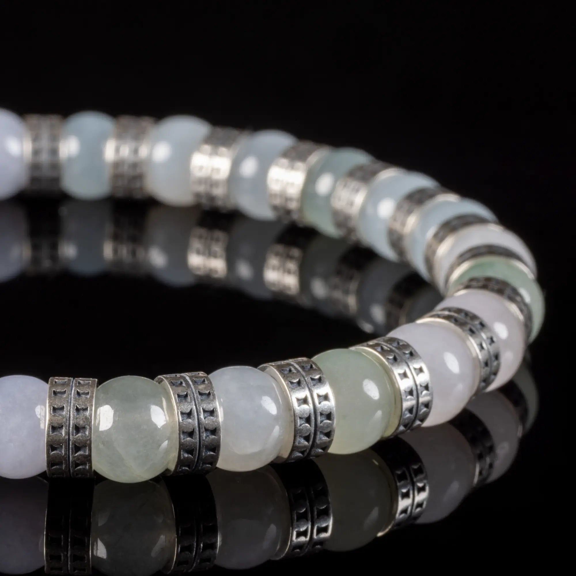 Armored Burmese Jade Bracelet VI (7mm)
