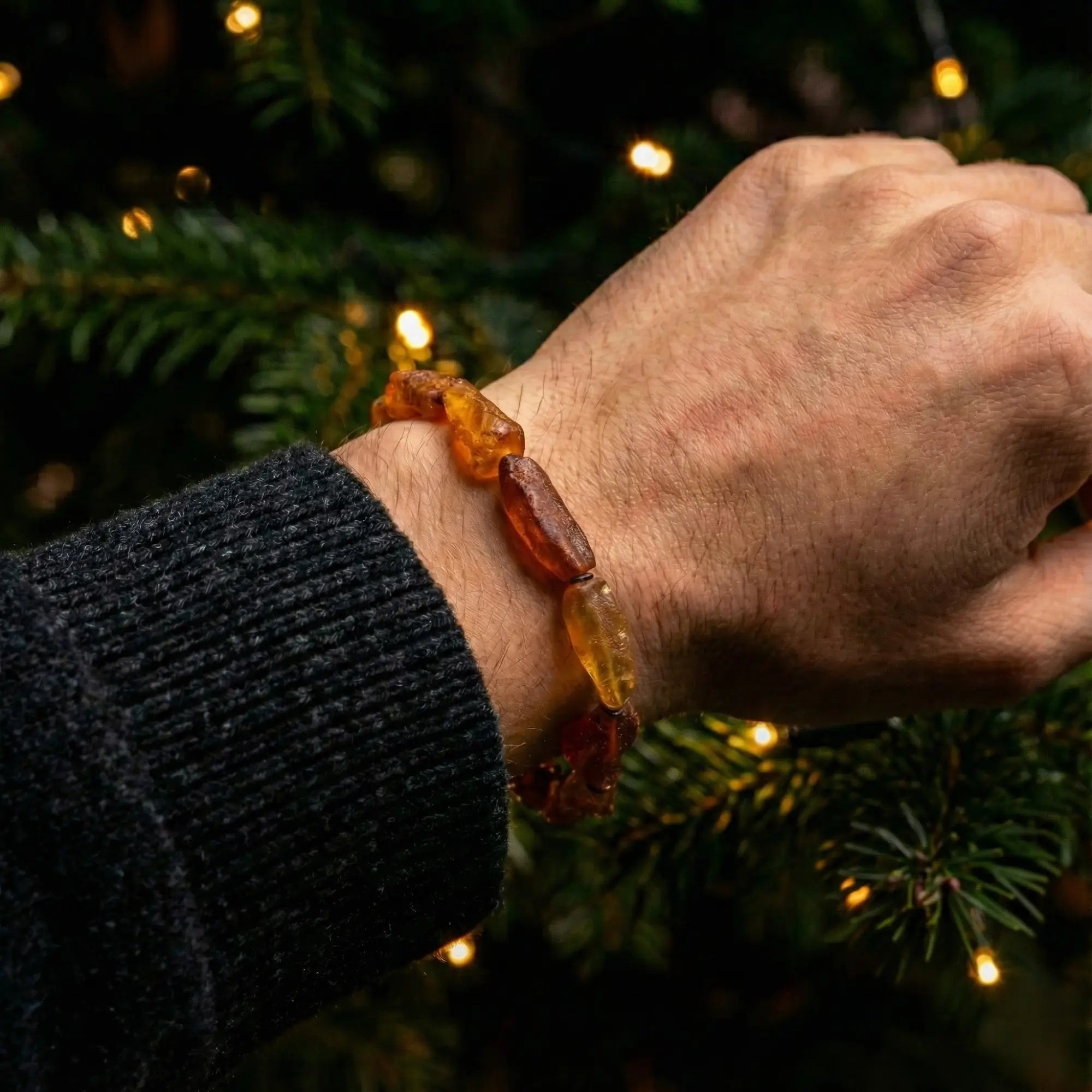 Raw Baltic Amber Bracelet XII (10x20mm)