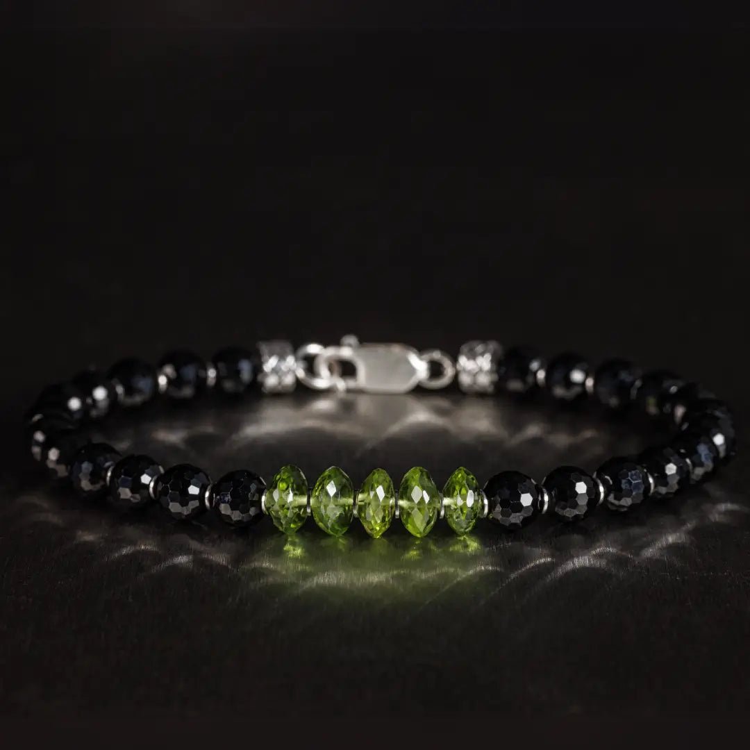 Black Spinel - Peridot Bracelet II (6-7mm)