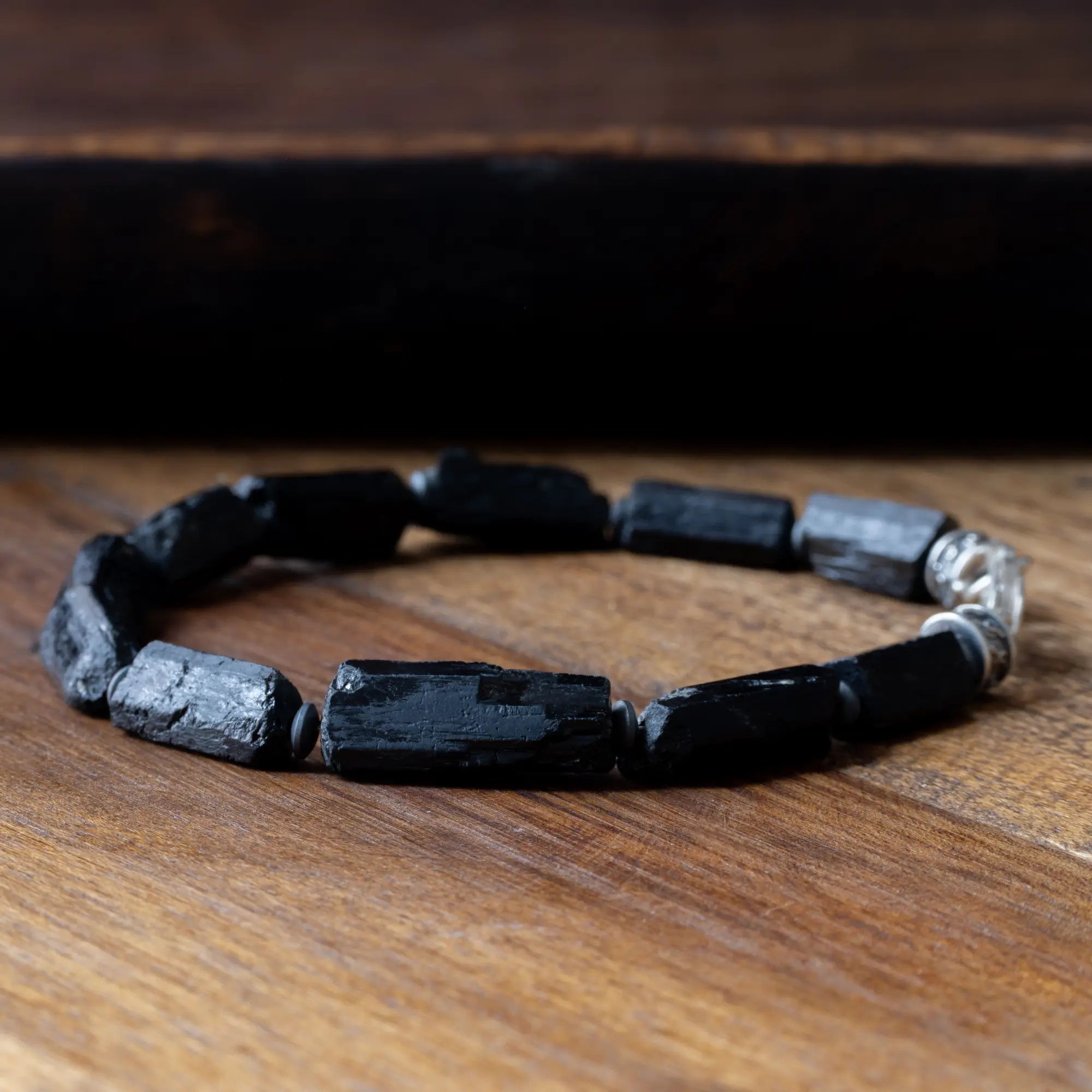 Raw Black Tourmaline Bracelet XXI (14-15mm)