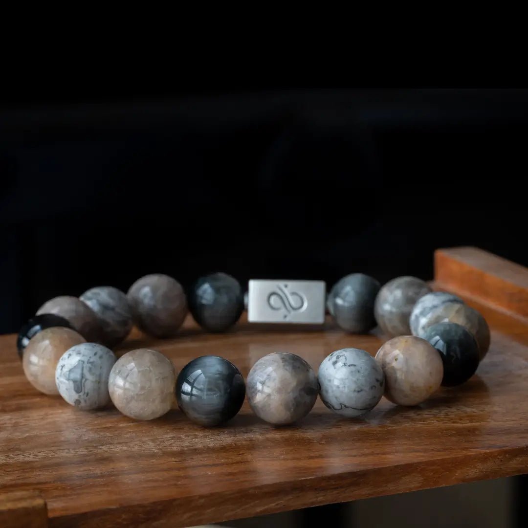 Classic Black Sunstone Mixed Bracelet I (12mm)