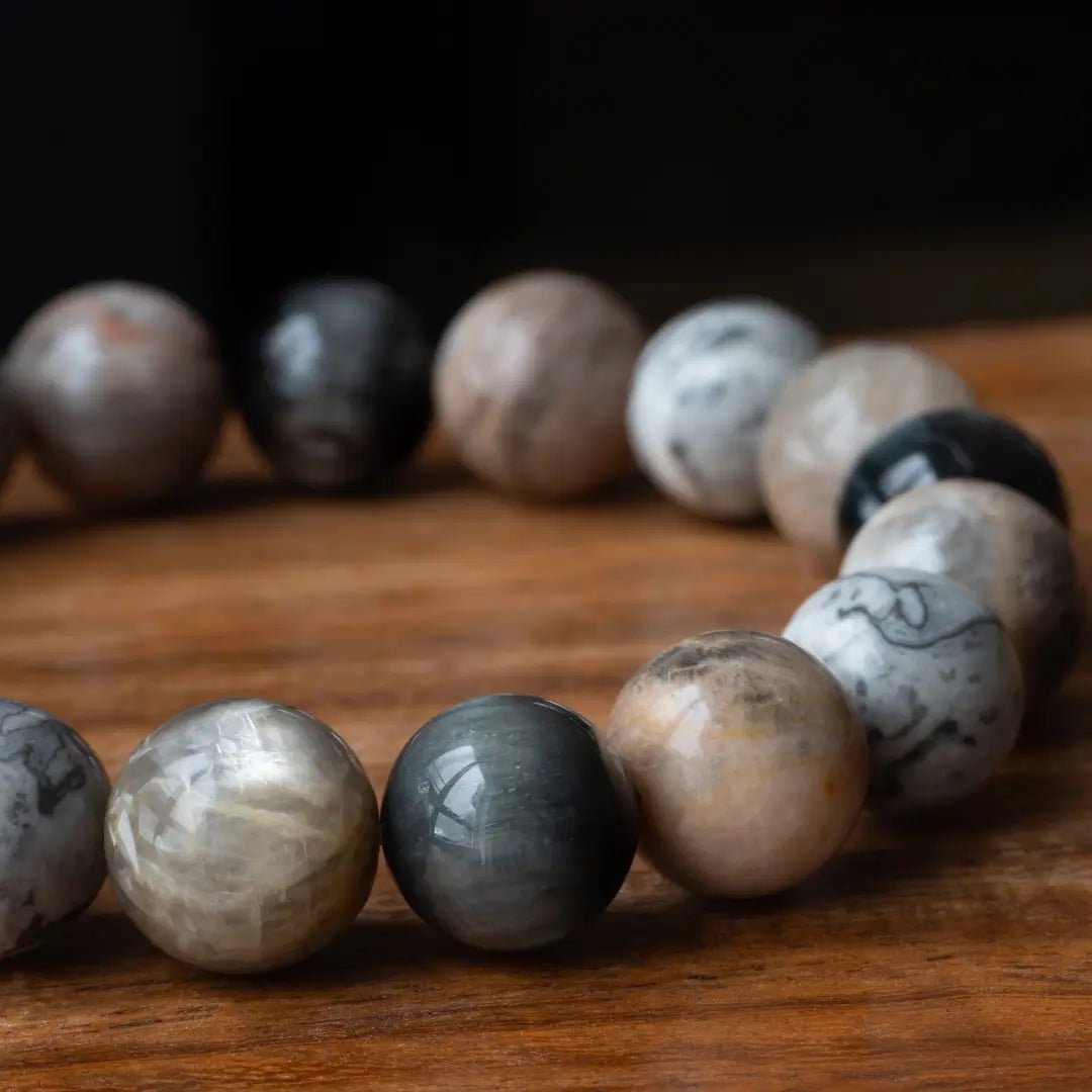 Classic Black Sunstone Mixed Bracelet I (12mm)