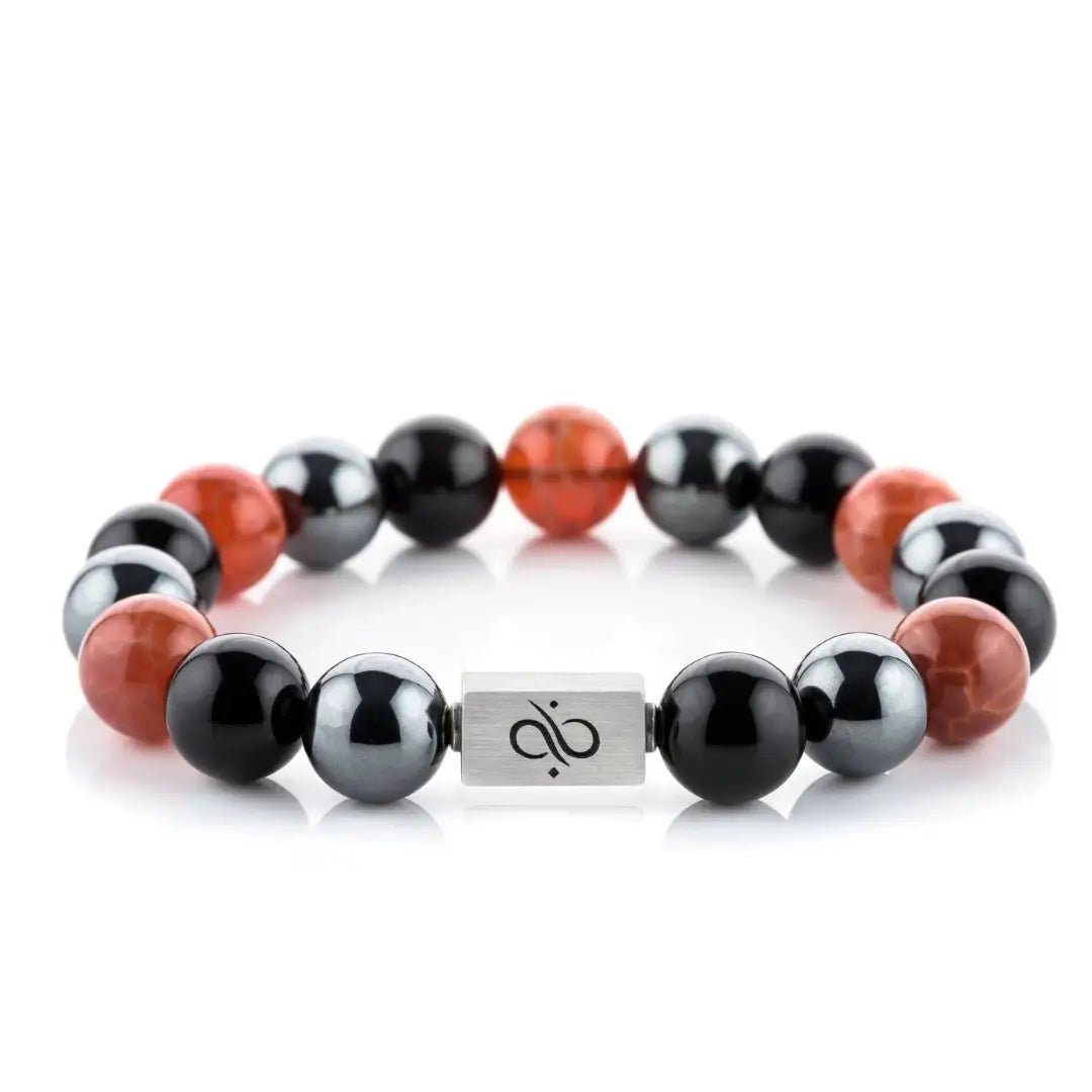 Classic Fire Agate Mixed Bracelet I (12mm)