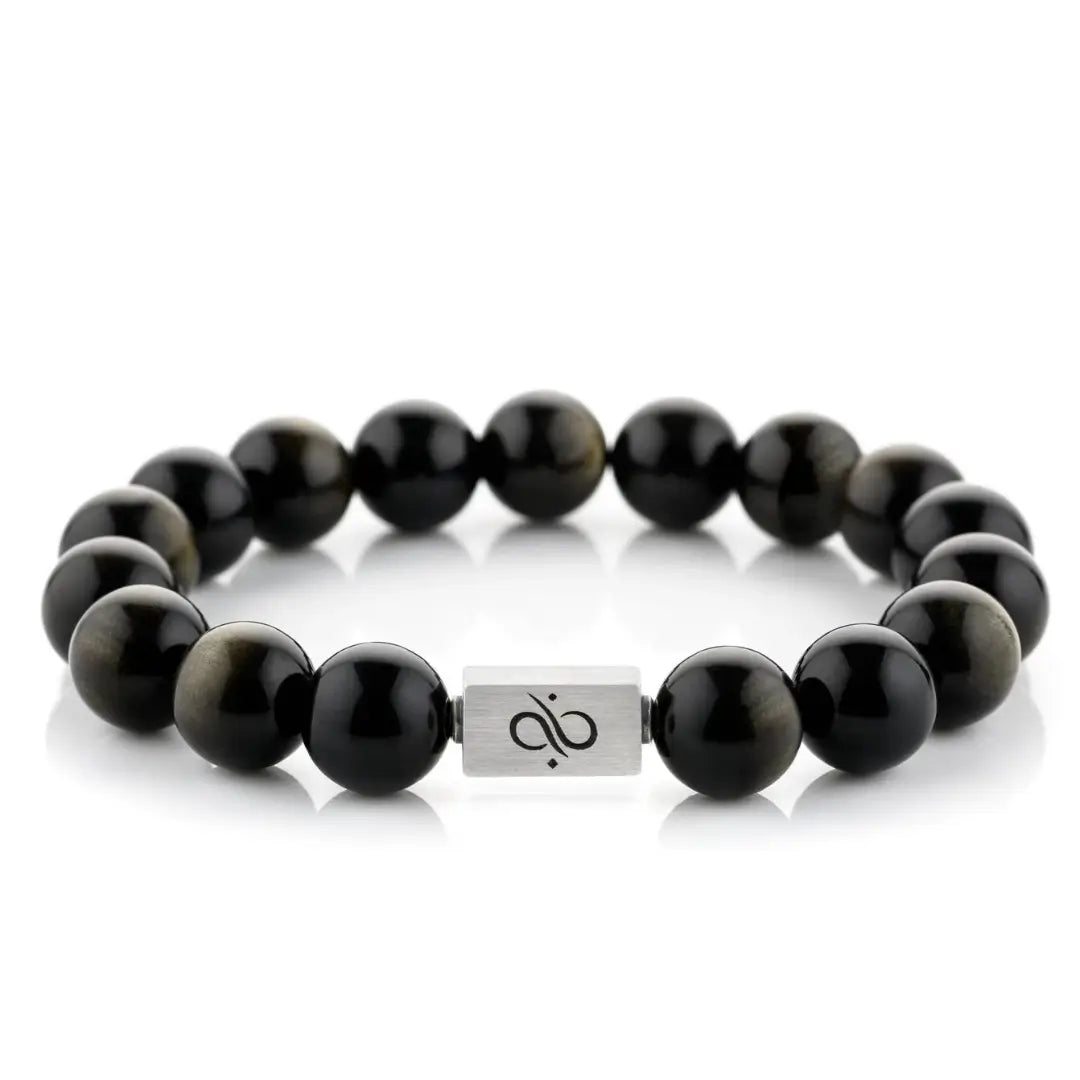 Classic Gold Sheen Obsidian Bracelet I (12mm)