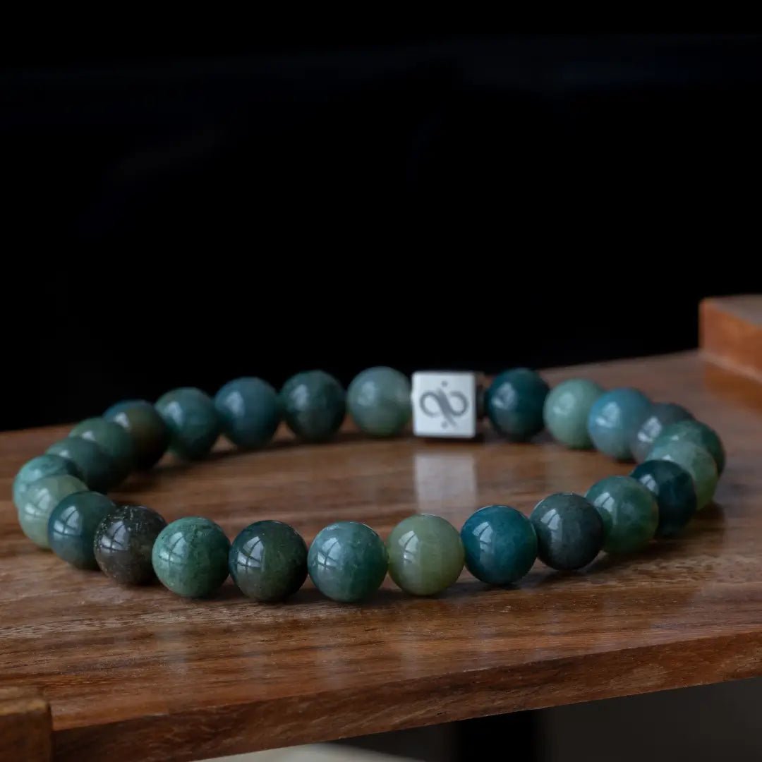 Classic Green Plants Agate Bracelet II (8mm)