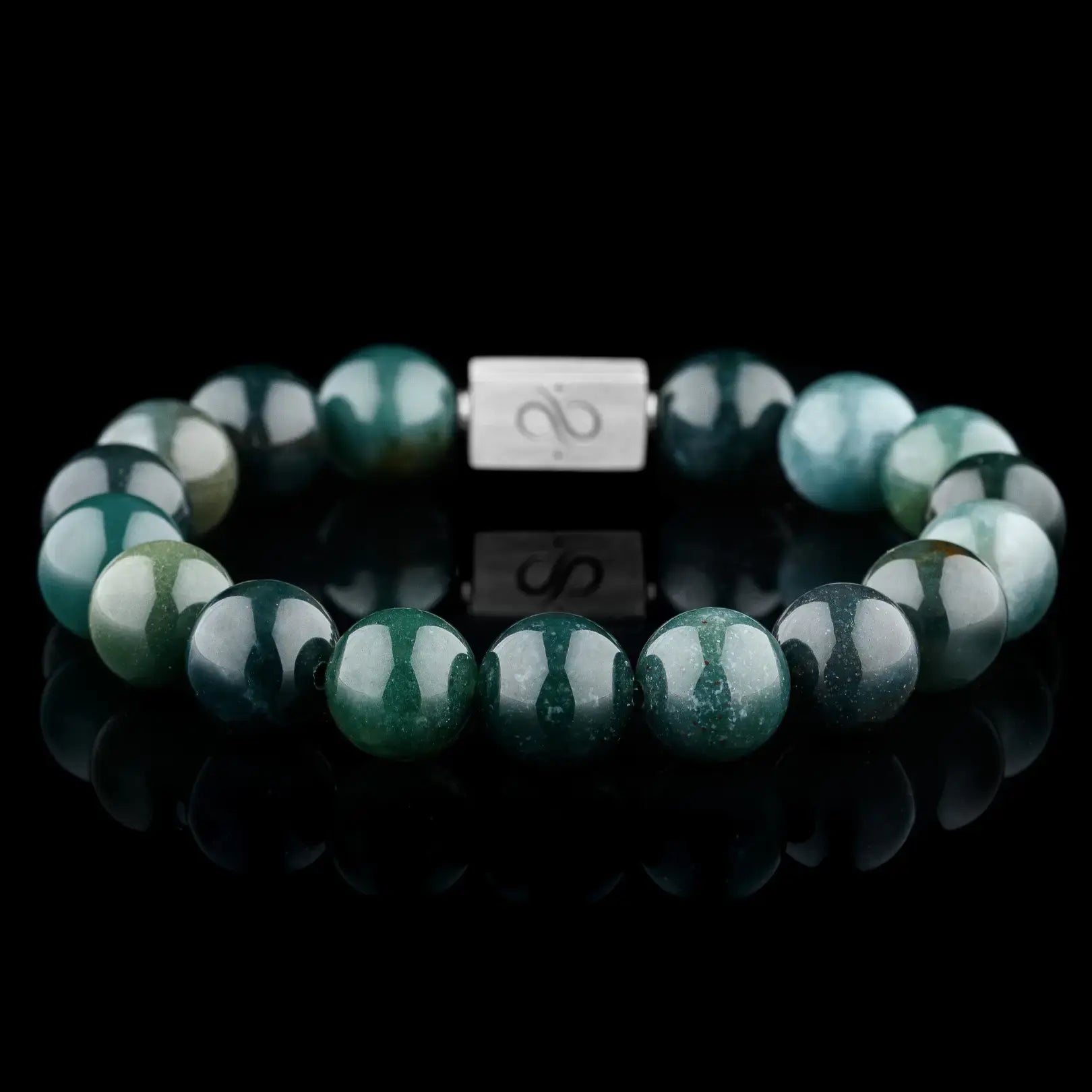 Classic Green Plants Agate Bracelet I (12mm)