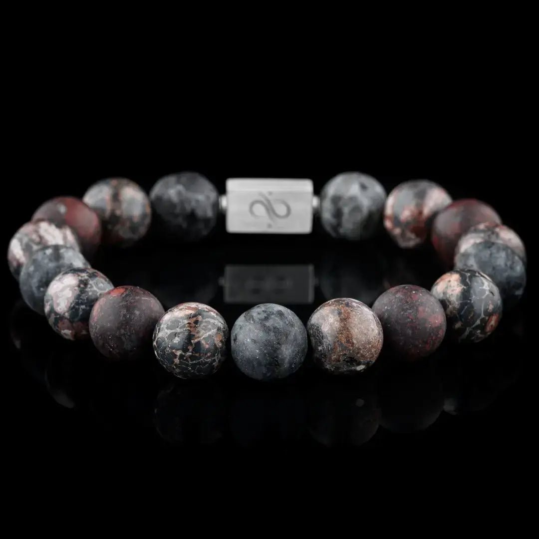 Classic Leopard Skin Jasper Mixed Bracelet I (12mm)
