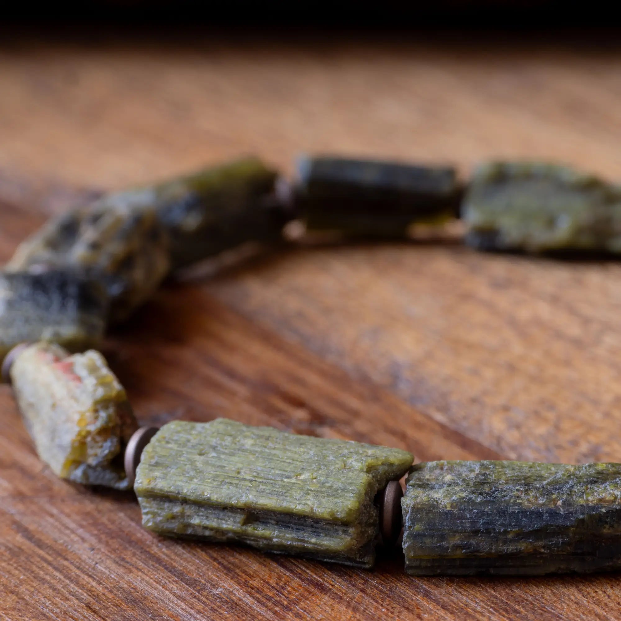 Raw Green Tourmaline Bracelet VII (10-16mm)