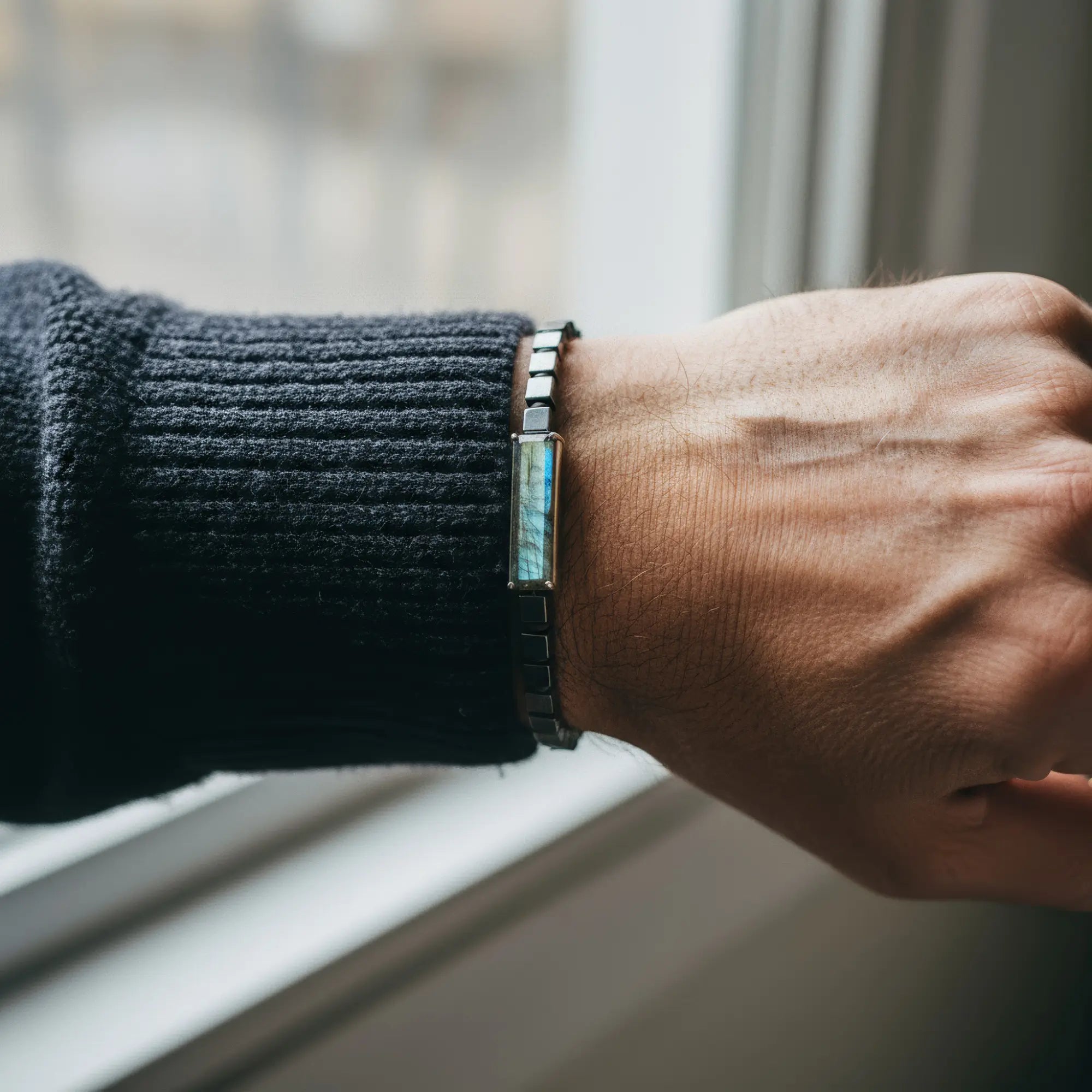 Labradorite - Hematite Cube Bracelet II (4-6mm)