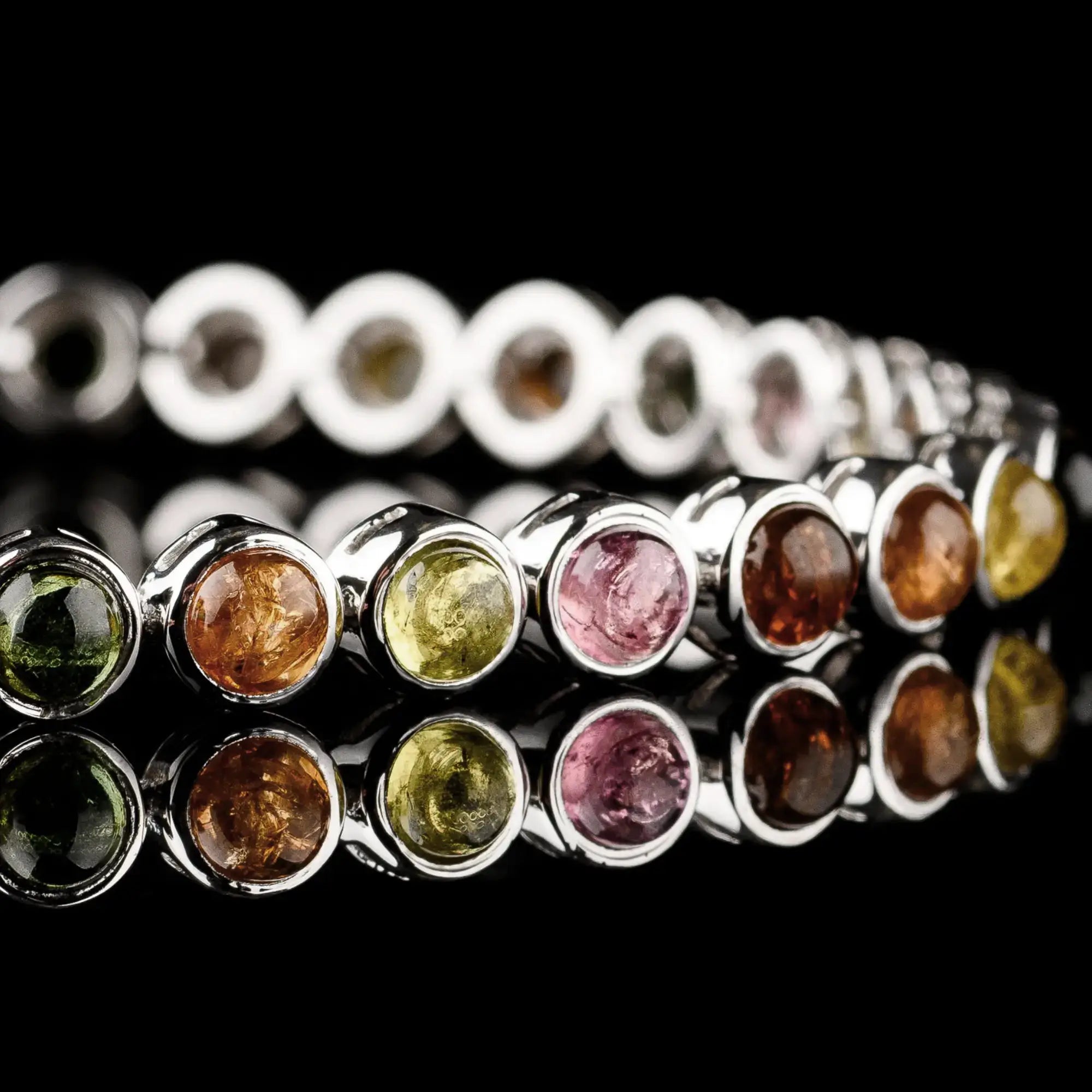 Multicolor Tourmaline - Silver Tennis Bracelet II