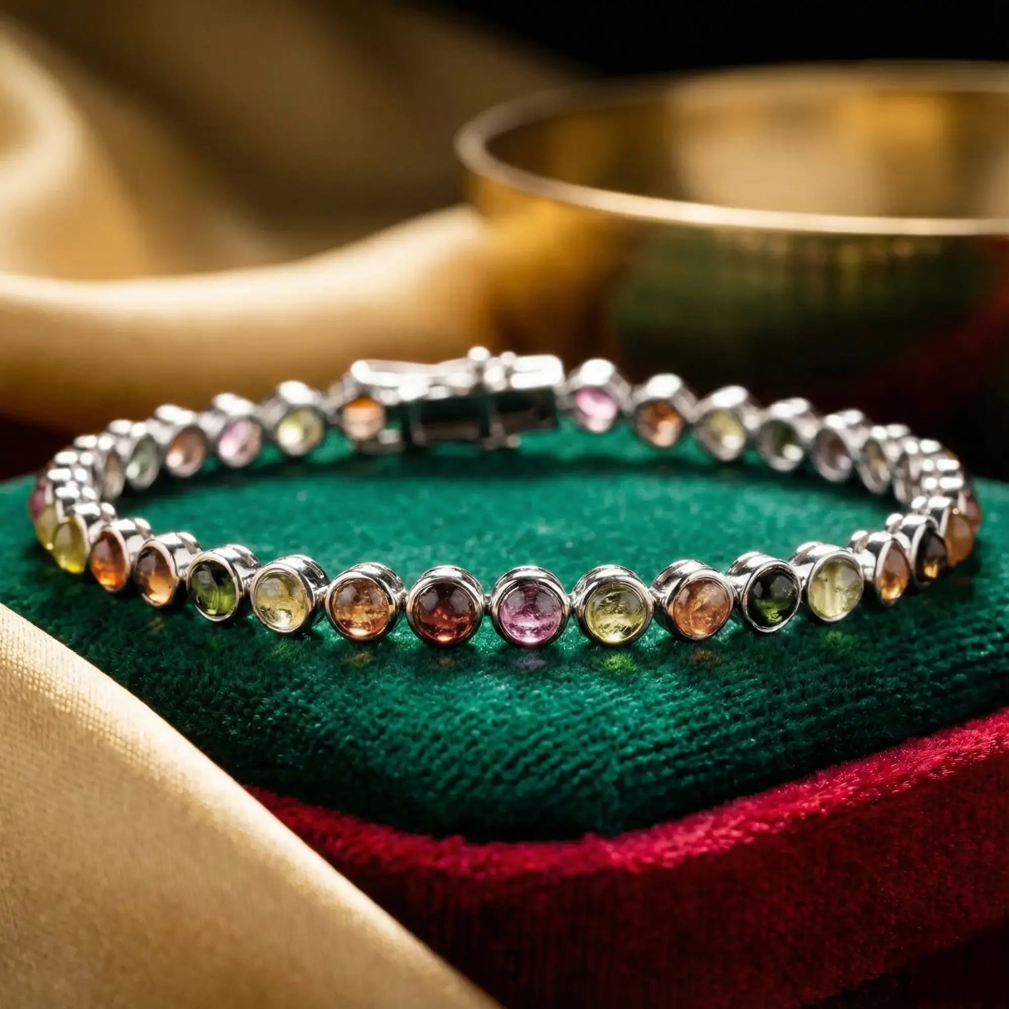 Multicolor Tourmaline - Silver Tennis Bracelet II