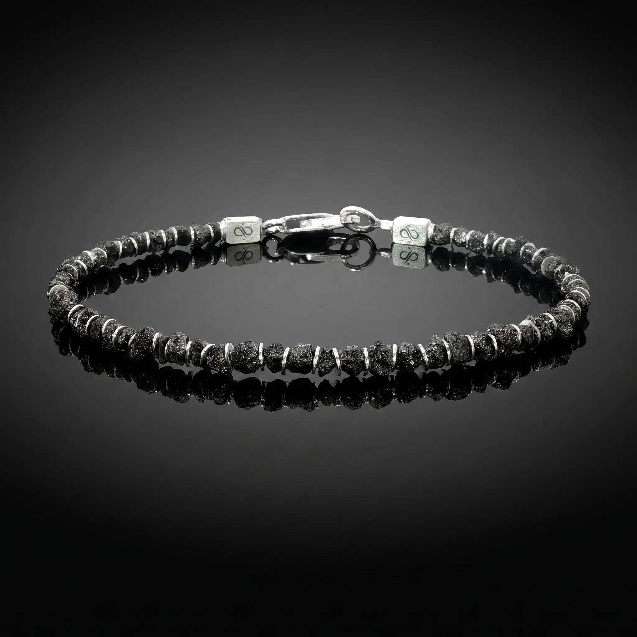 Raw Black Diamond Bracelet 15 carats (3-4mm)