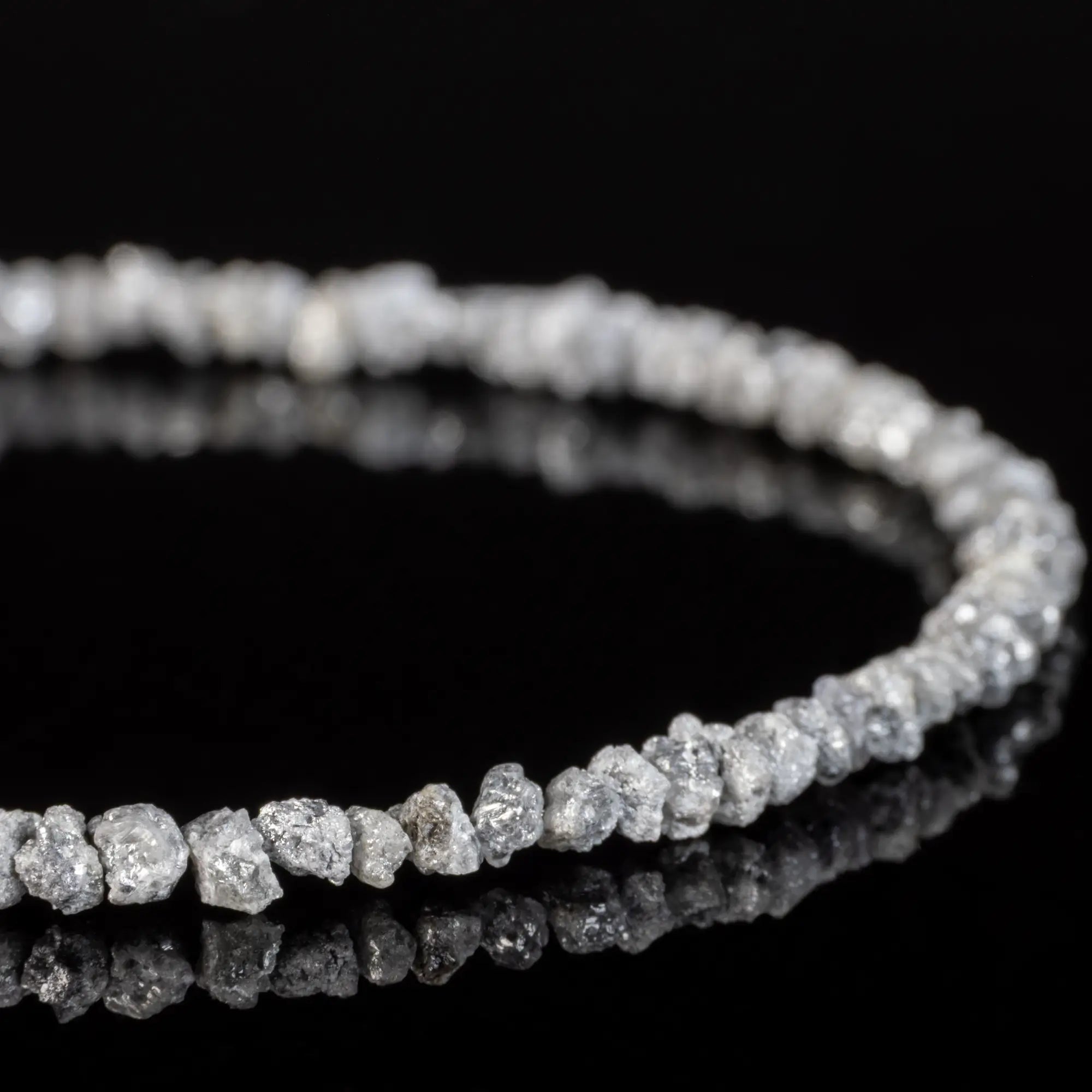 Raw Silvery Diamond Bracelet I (2-3mm)