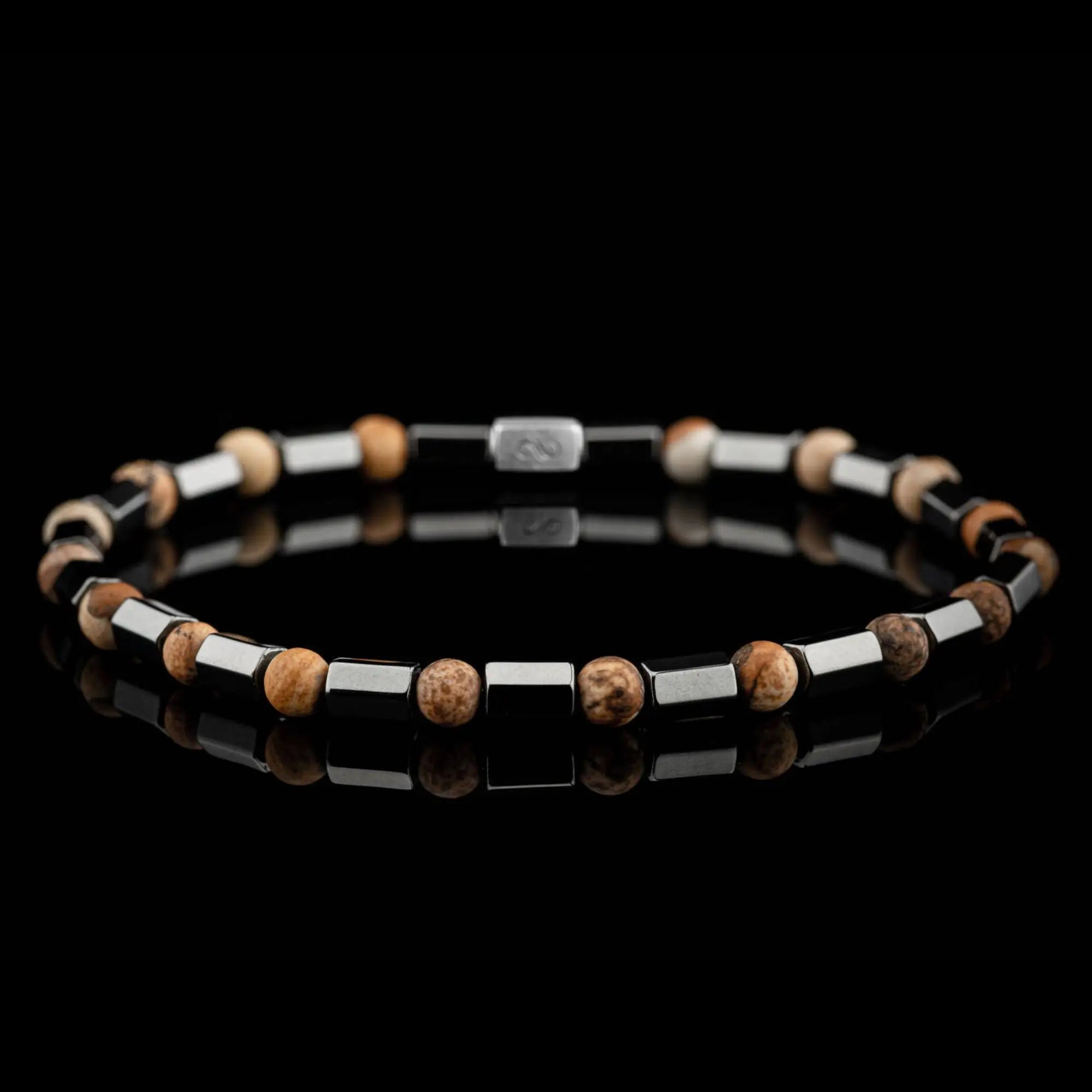 Landscape Jasper Hexagon Bracelet VII (4mm)