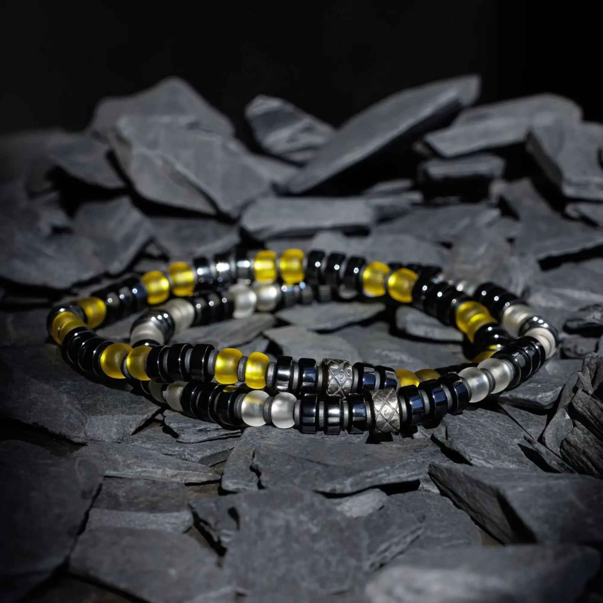 Dark Hematite Yellow Bracelet I (6mm)