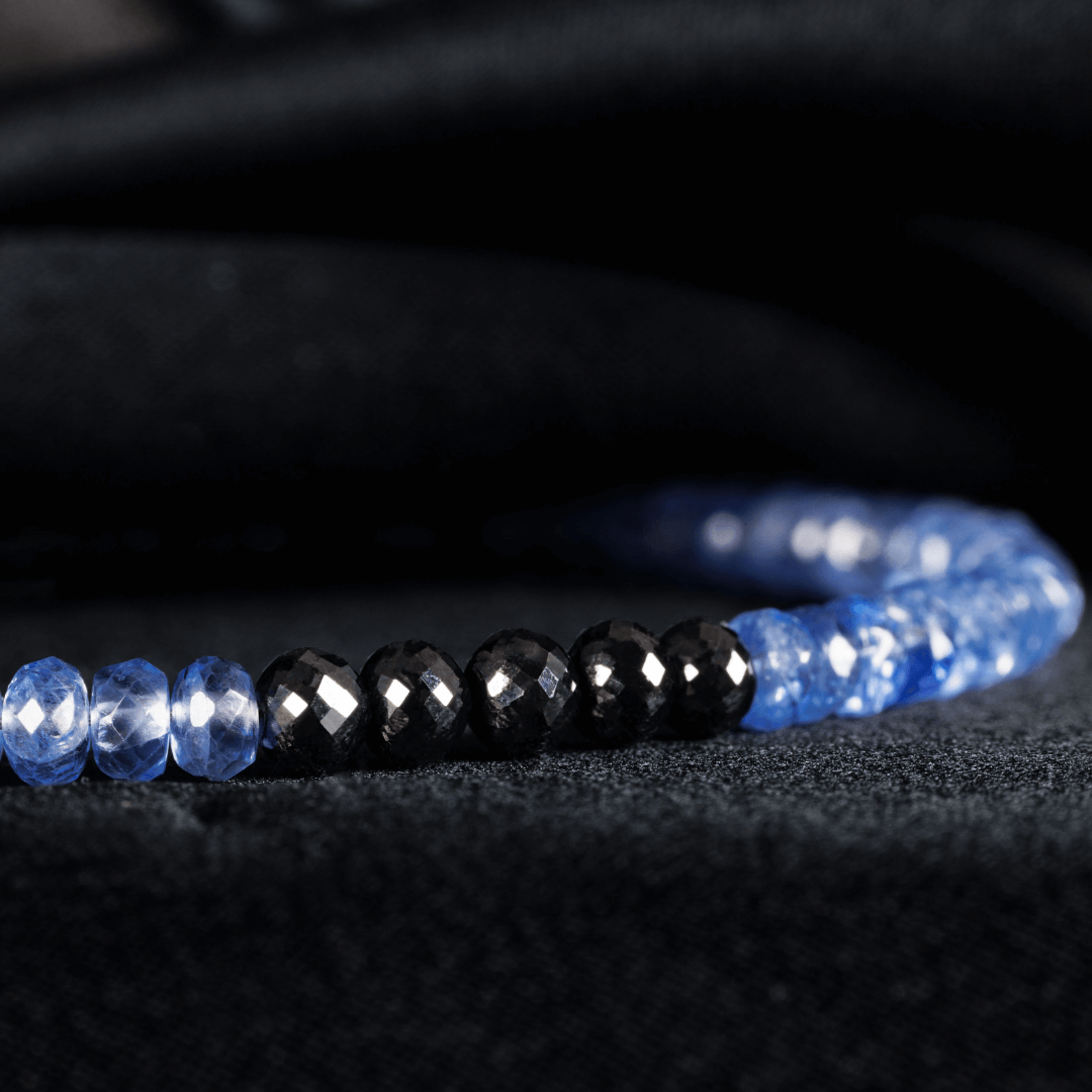 Black Diamond - Blue Sapphire Bracelet I (4mm)