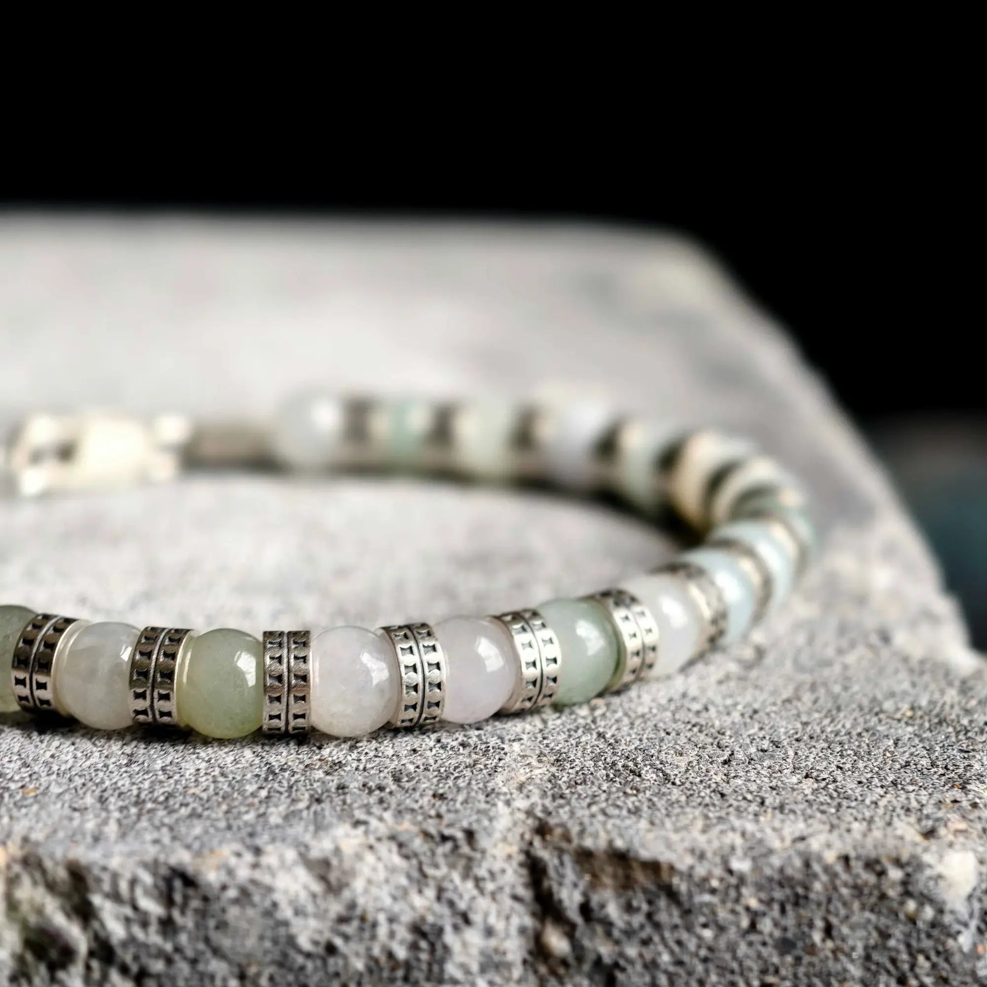 Armored Burmese Jade Bracelet VI (7mm)