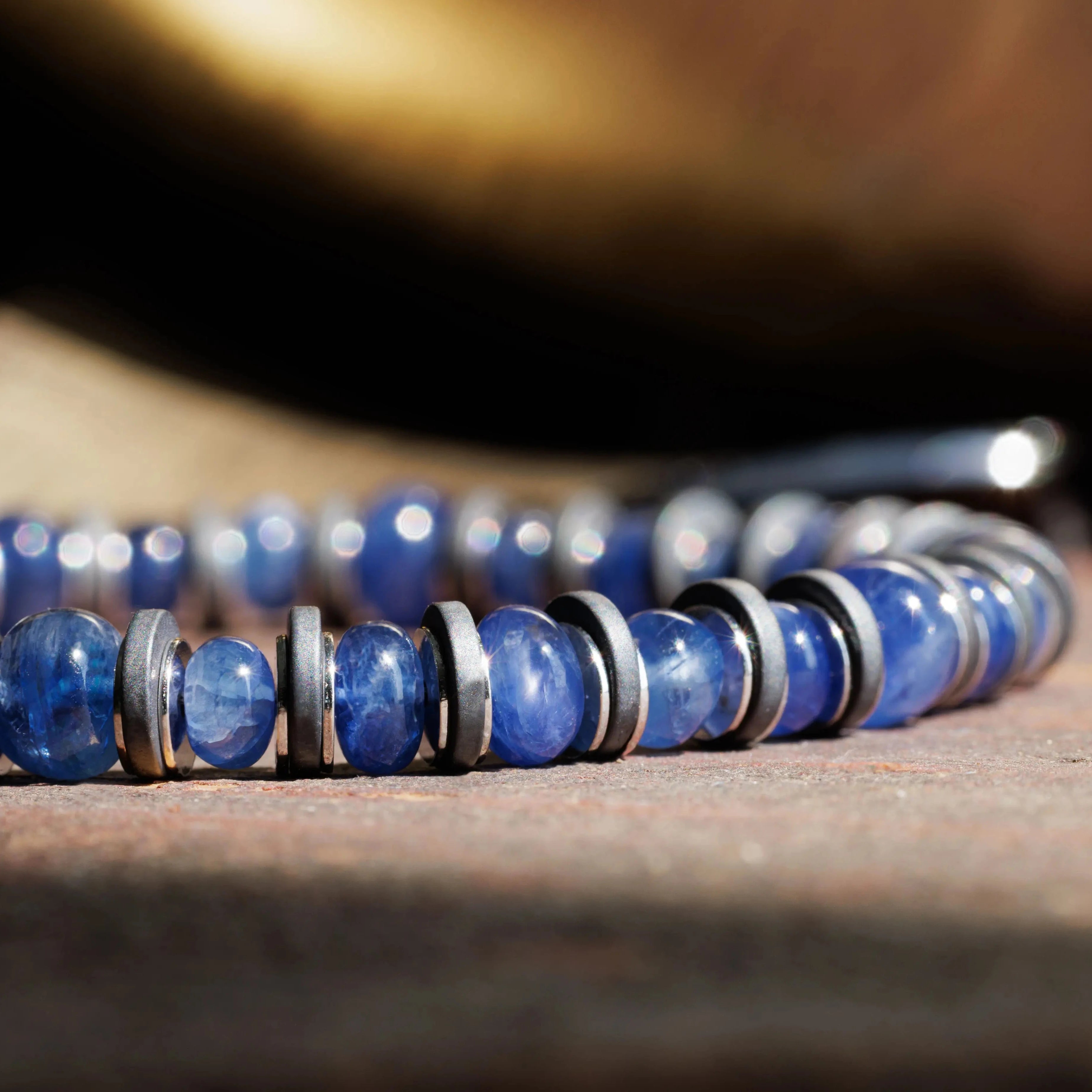 Blue Sapphire - Hematite Bracelet V (4.5-6mm)