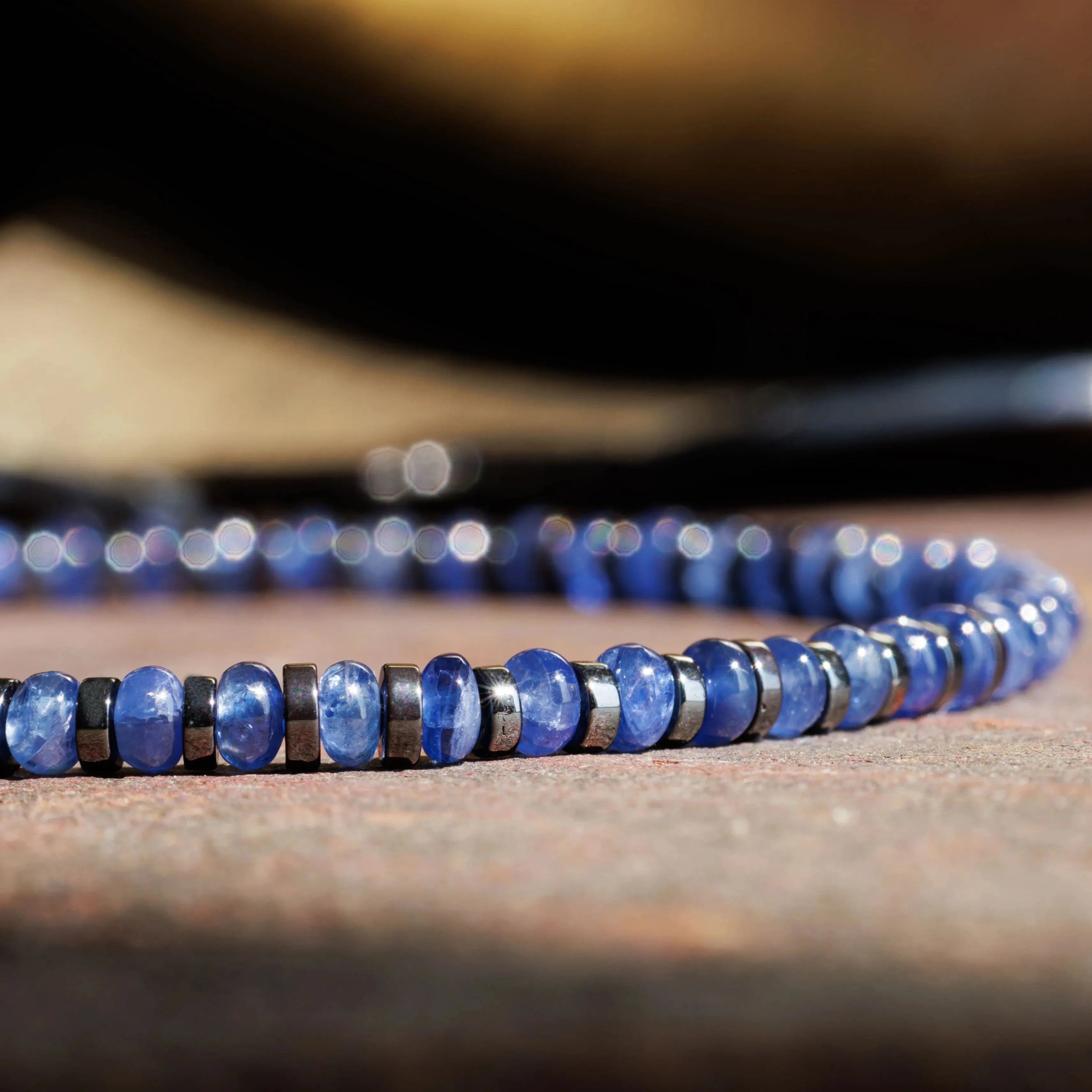 Blue Sapphire - Hematite Bracelet IV (3-3.5mm)