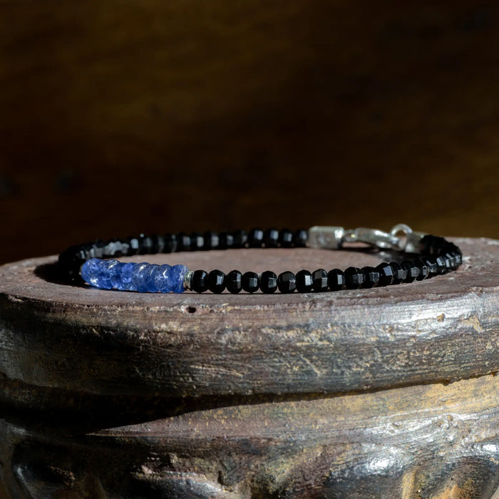 Blue Sapphire - Black Spinel Bracelet XXII (4mm) - Secondary Specimen