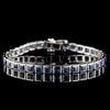 Blue Sapphire - Silver Tennis Bracelet II