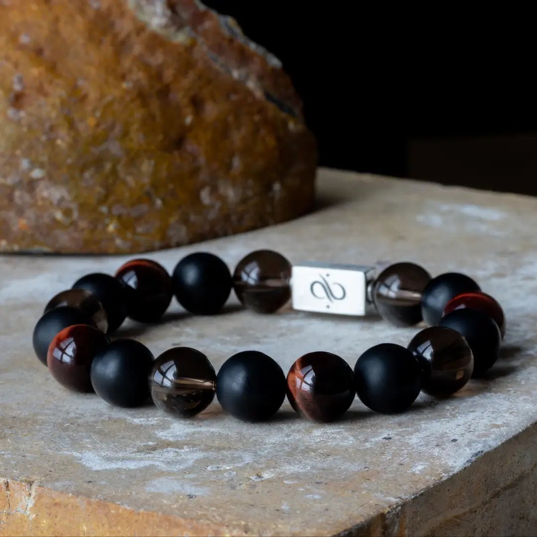 Classic Black Obsidian Mixed Bracelet I (12mm).