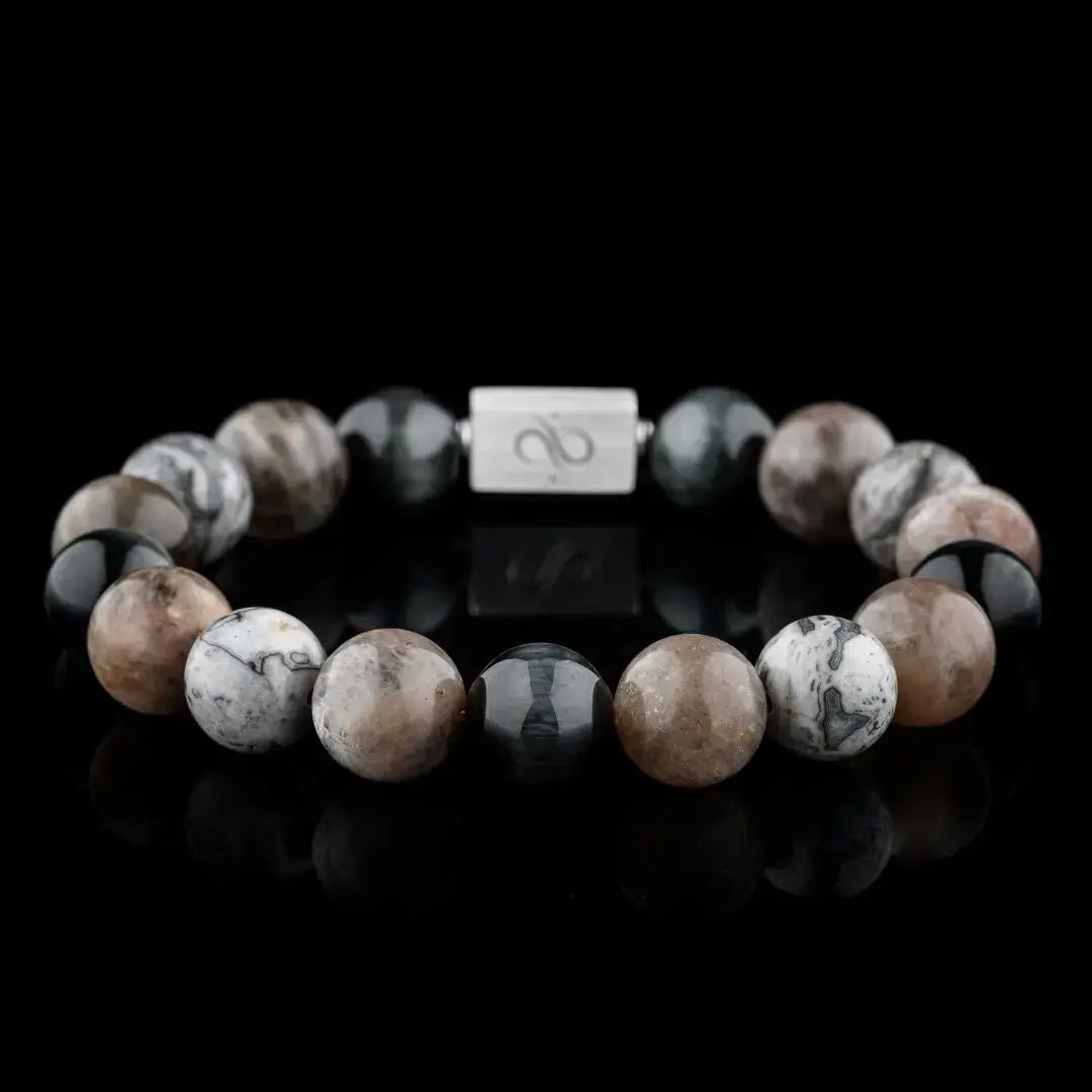 Classic Black Sunstone Mixed Bracelet I (12mm)