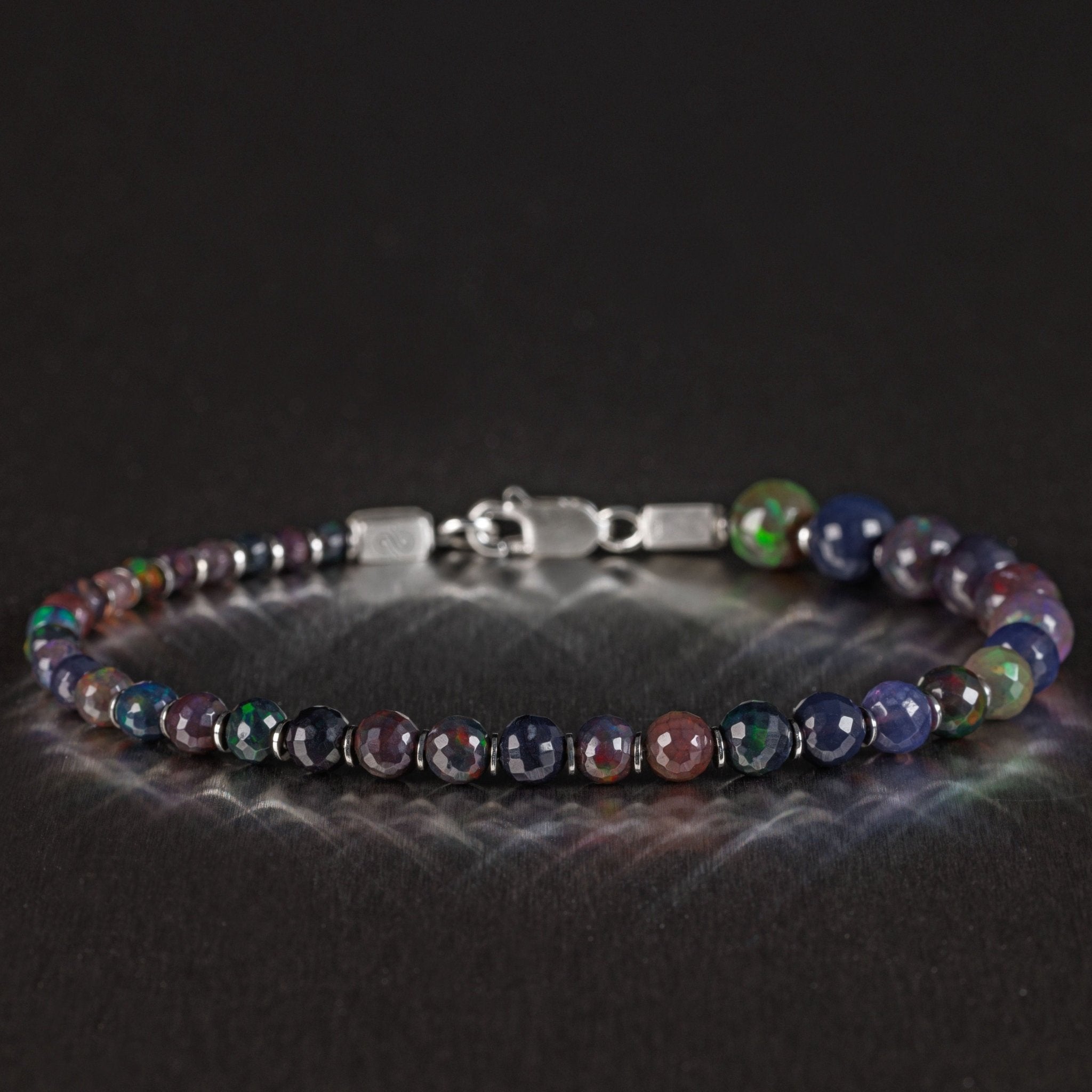 Ethiopian Black Opal Bracelet XI (3-8mm)