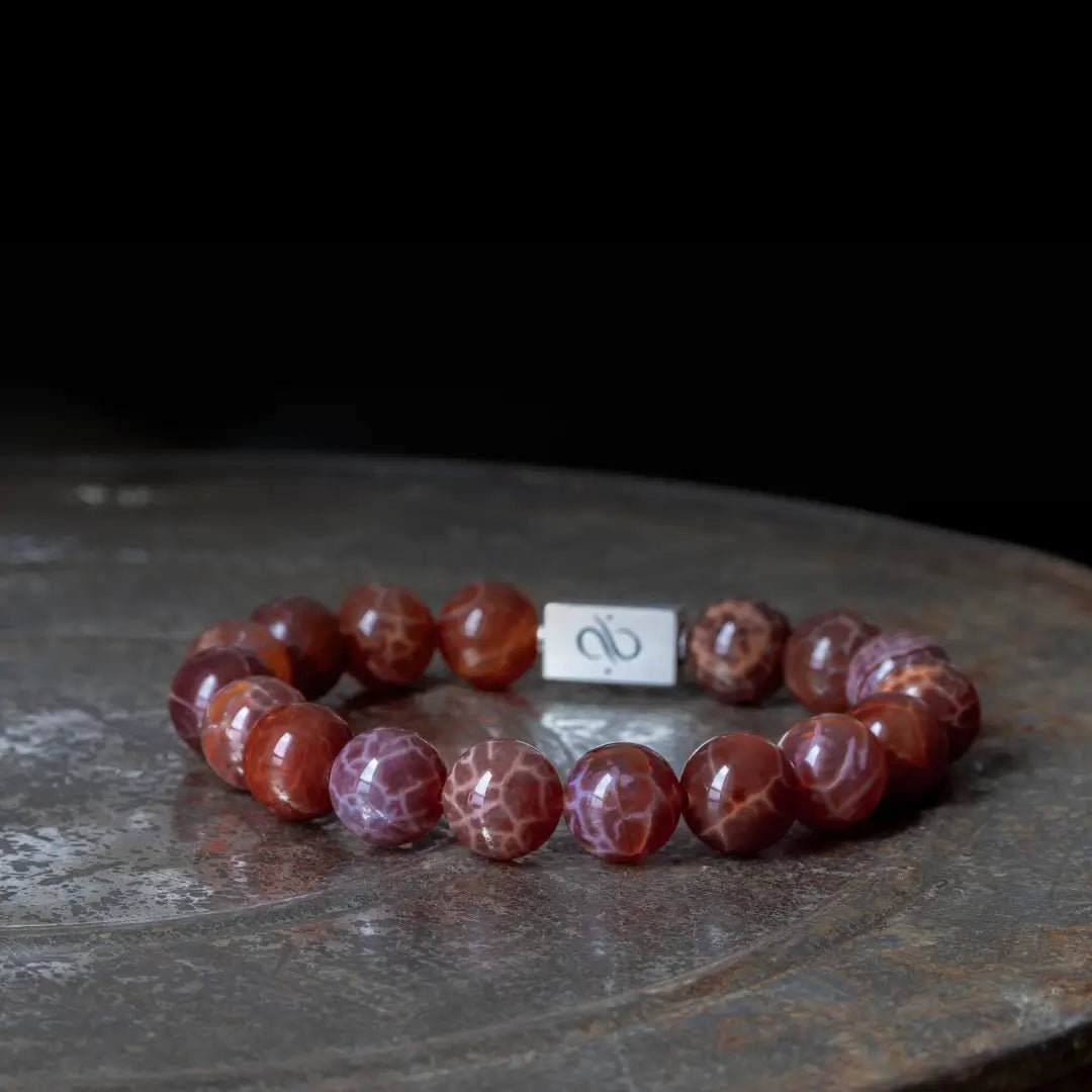 Classic Fire Agate Bracelet I (12mm)