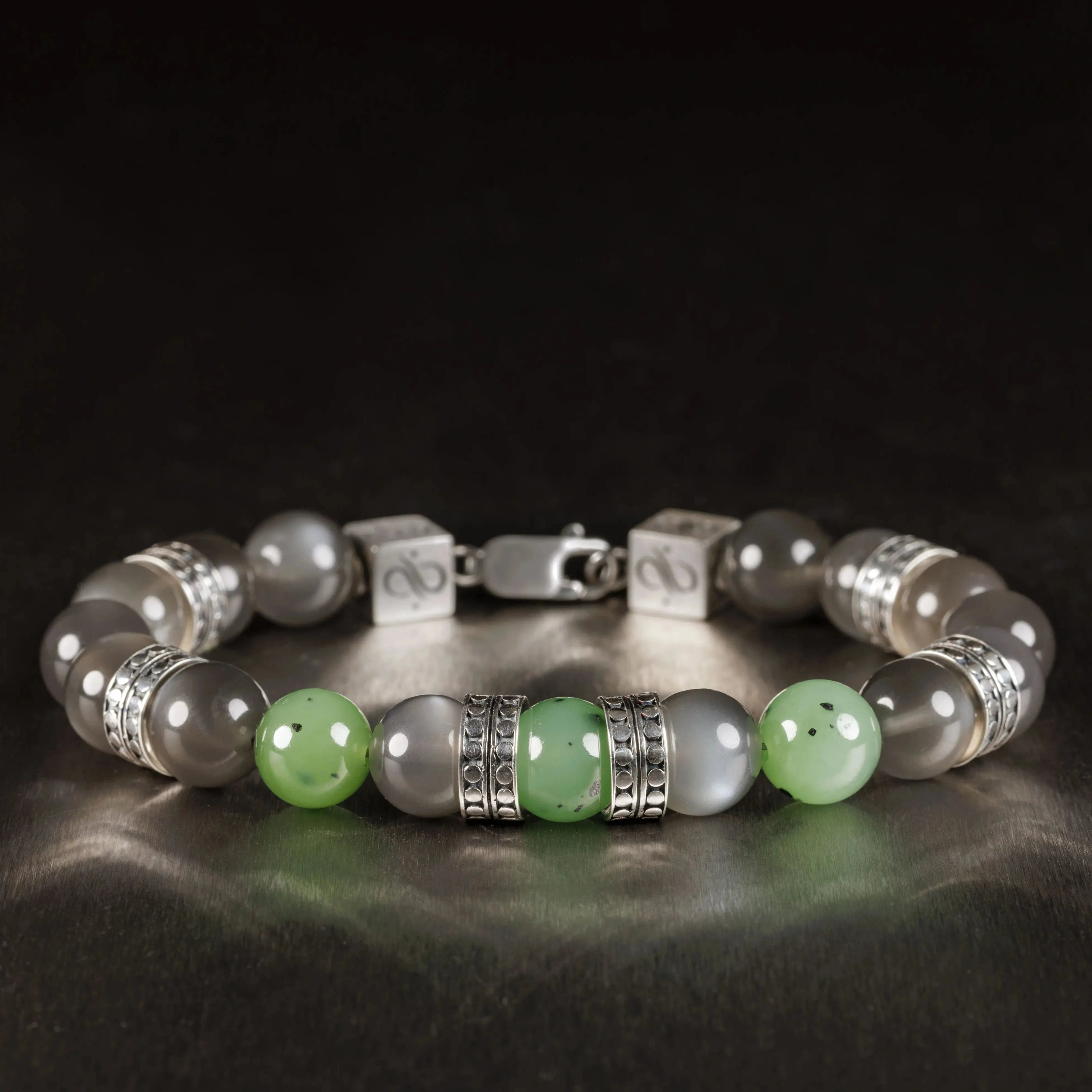 Piedra de Luna India - Pulsera de Jade I (10mm)