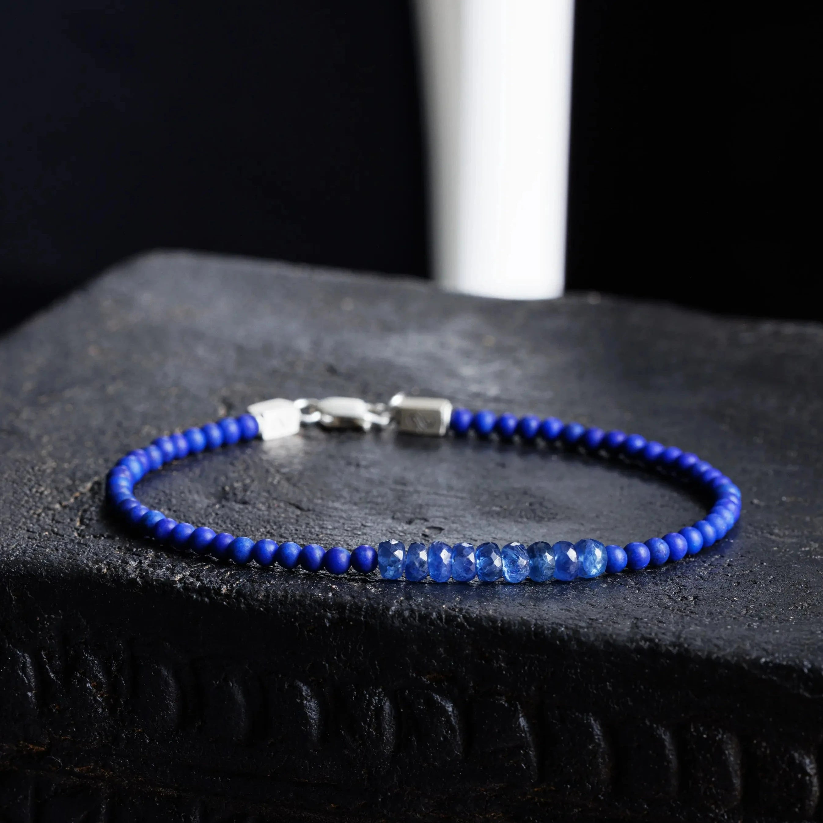 Matte Lapis Lazuli - Blue Sapphire Bracelet I (3-4mm)