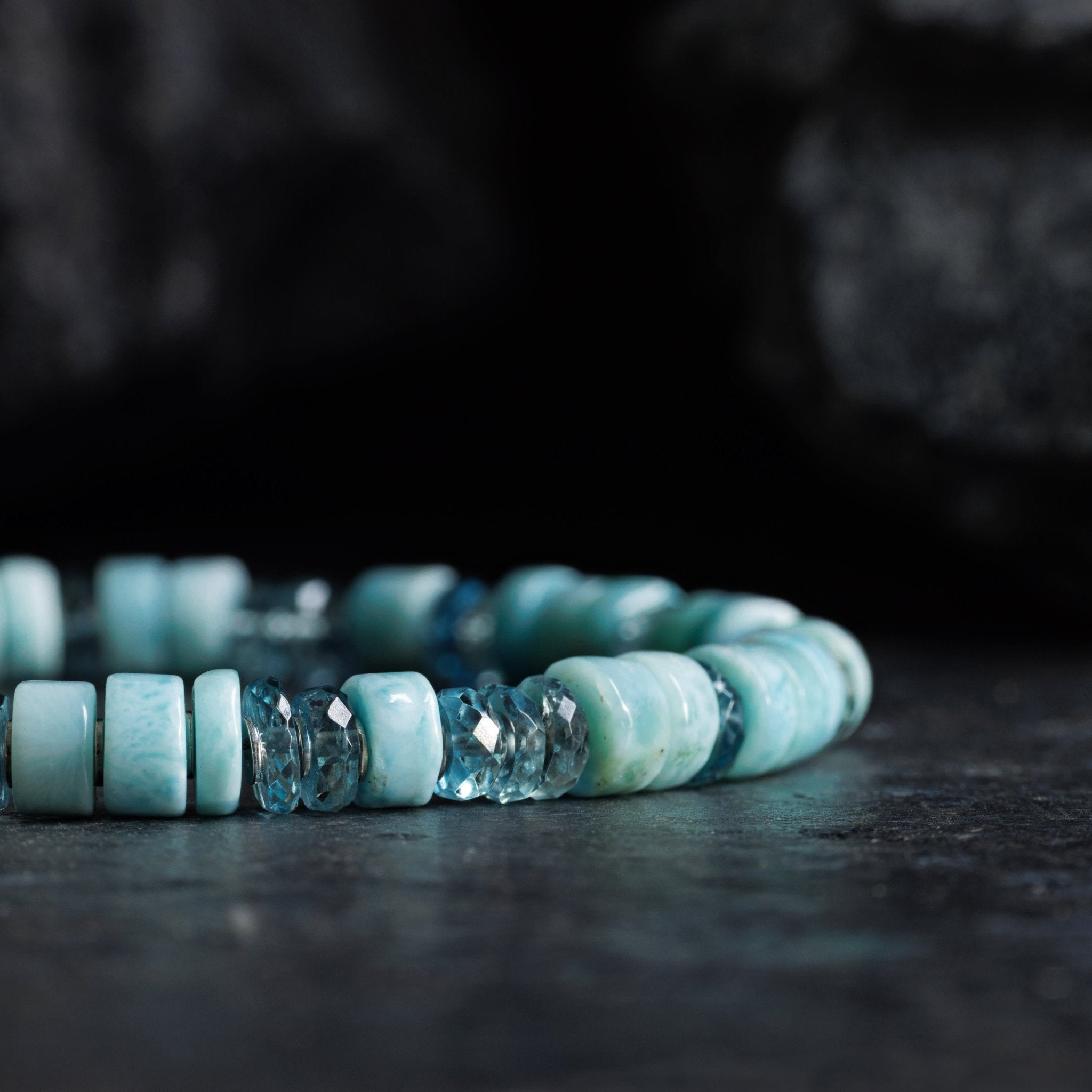 Blue Larimar - Aquamarine Bracelet I (5-6mm)