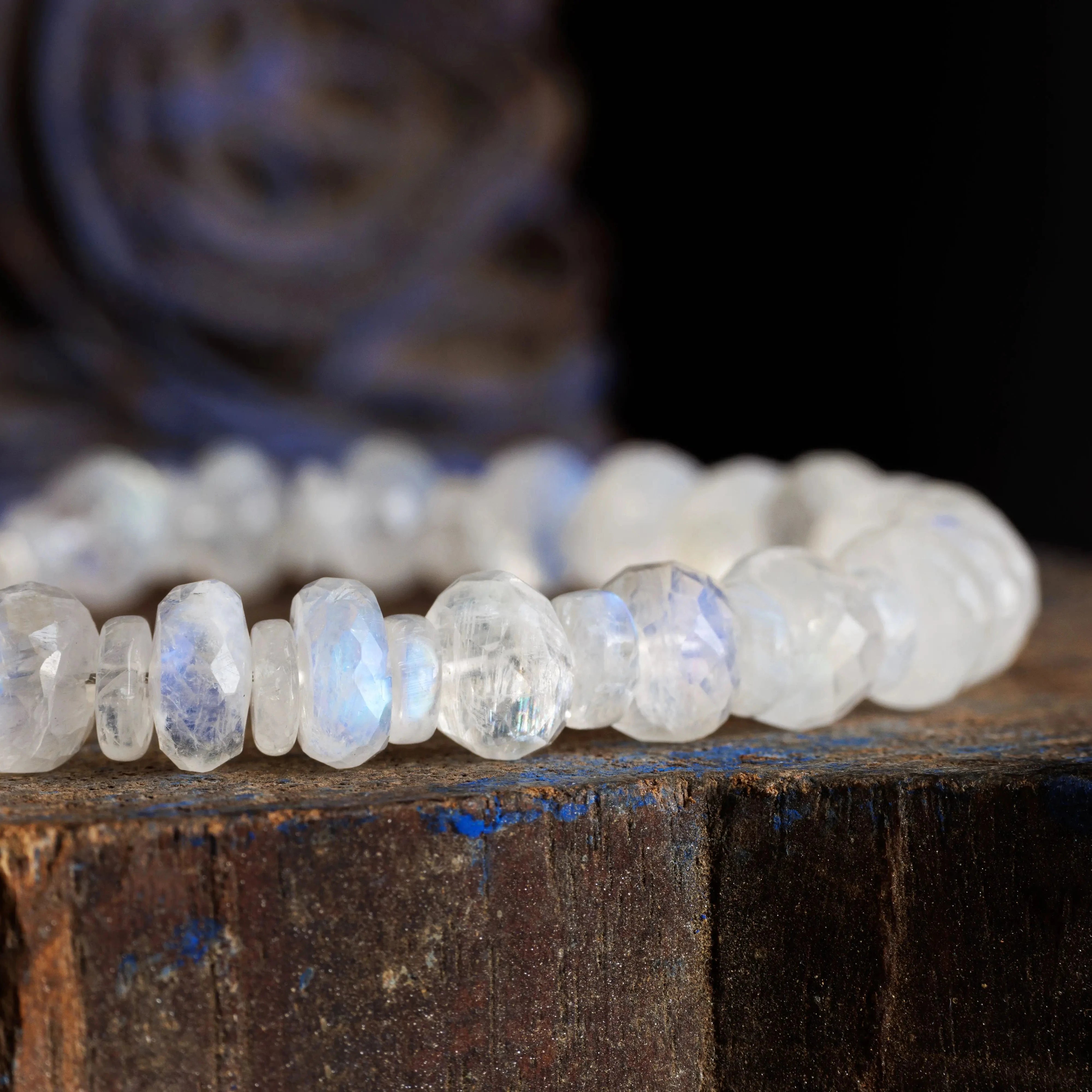 Rainbow White Moonstone Bracelet III (5-8mm)