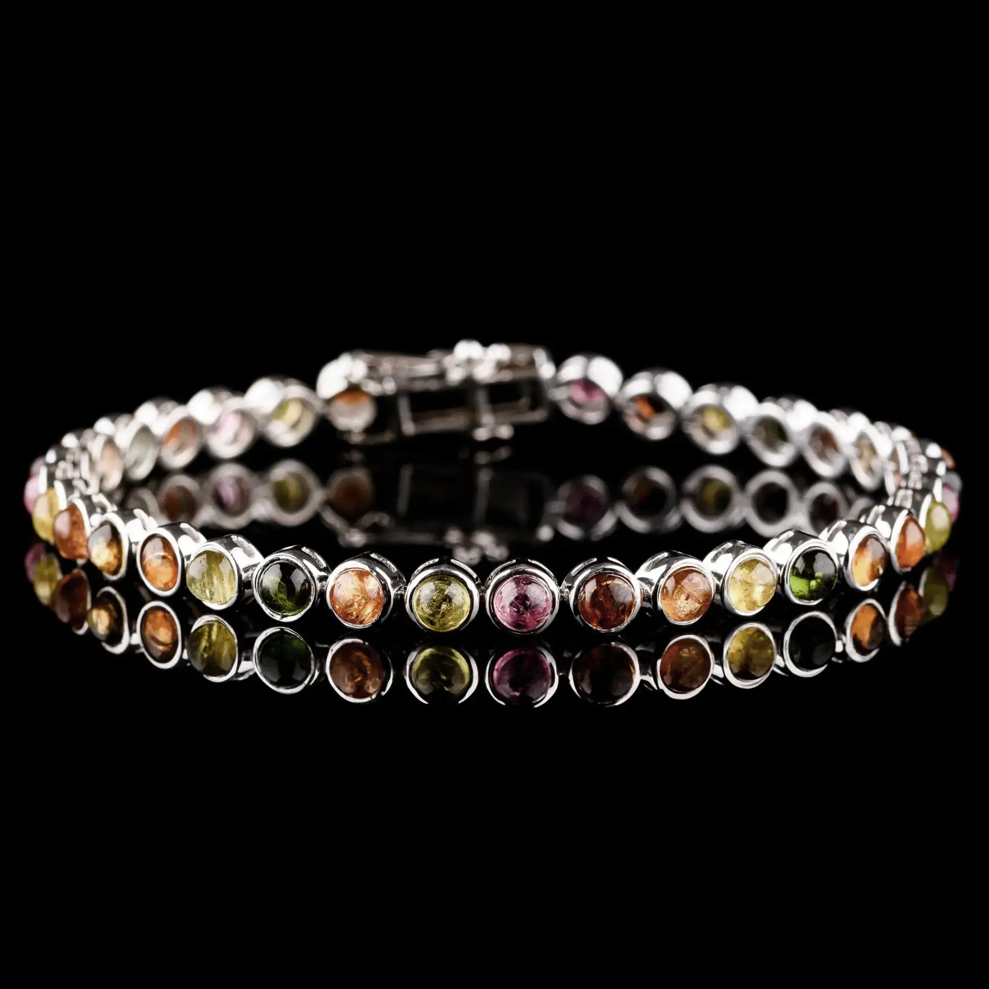 Multicolor Tourmaline - Silver Tennis Bracelet II