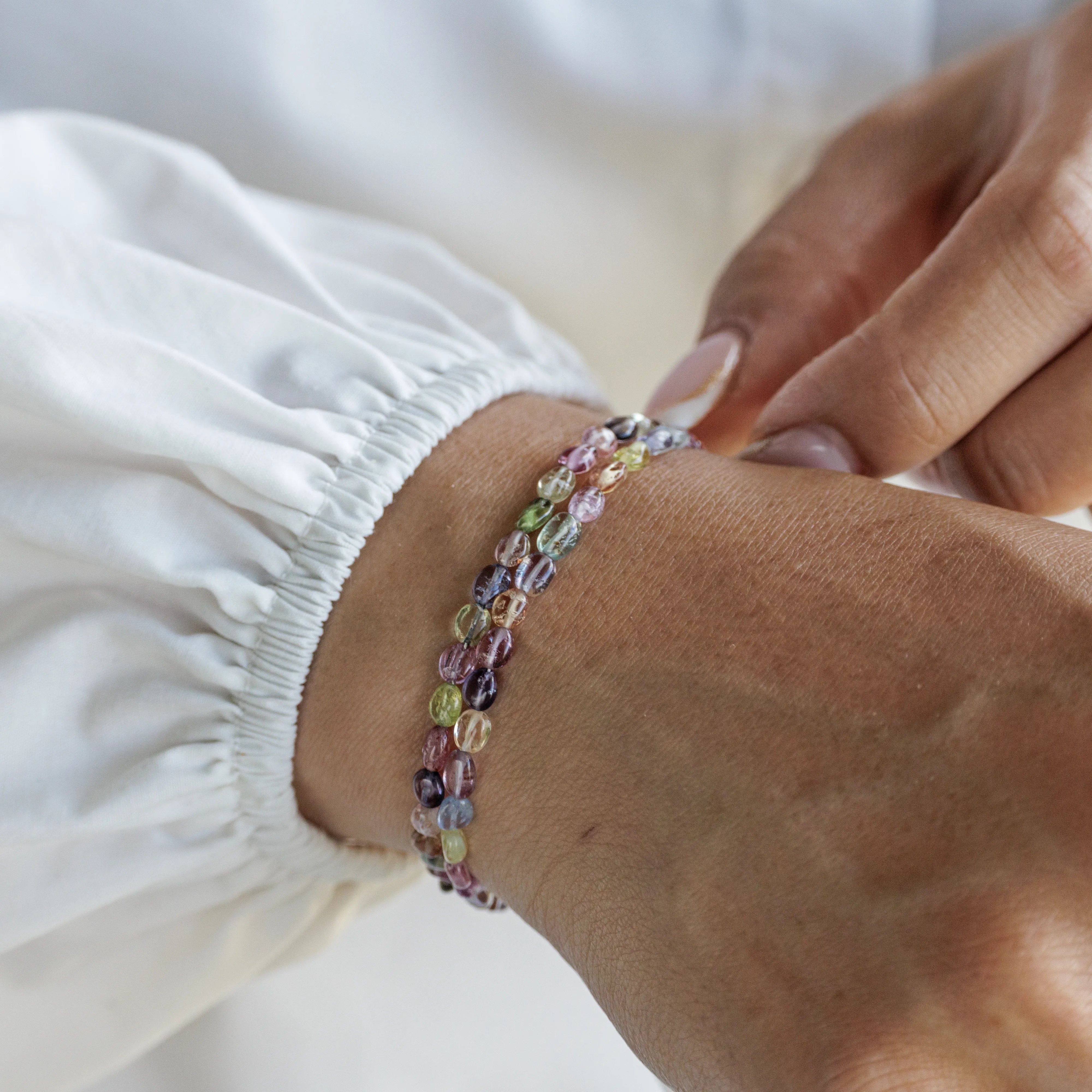 Multi Color Sapphire Bracelet I (2-3mm)