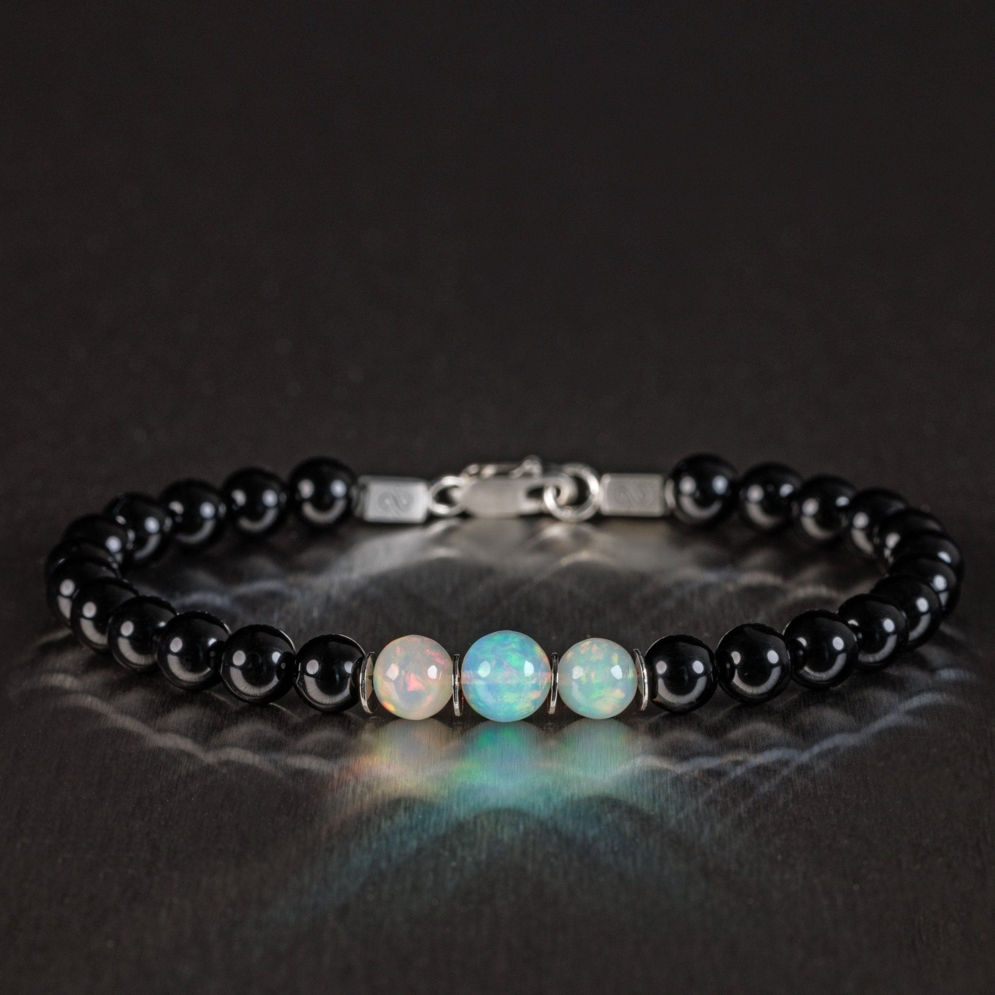 Opal - Schwarzes Turmalin Armband I (6-8mm) 