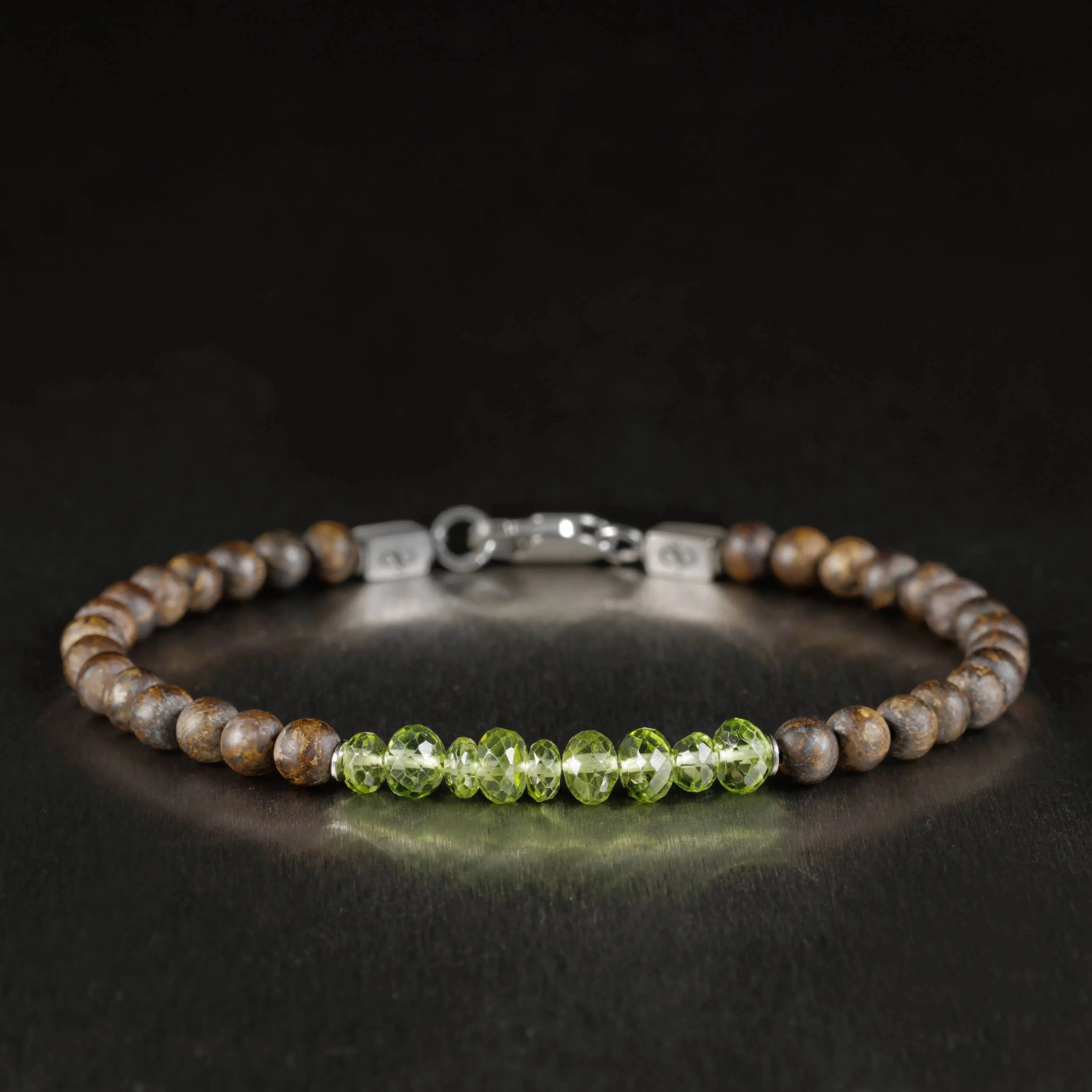 Peridot - Matte Bronzit Armband III (4-5mm)