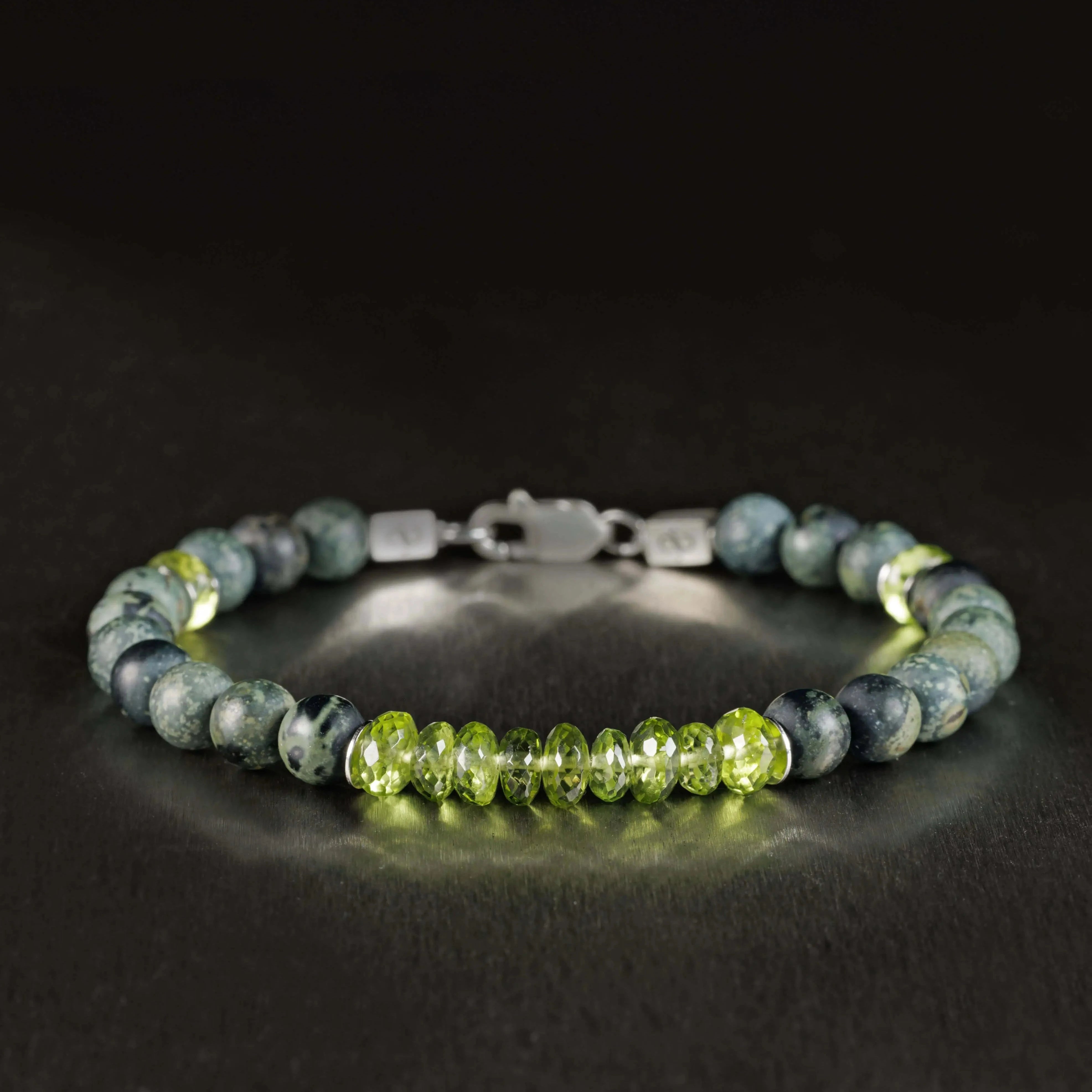 Peridot - Mattes Kabamba-Jaspis-Armband IV (6 mm) 