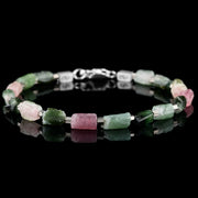 Raw Pink Green Watermelon Tourmaline Bracelet I (7-10mm)