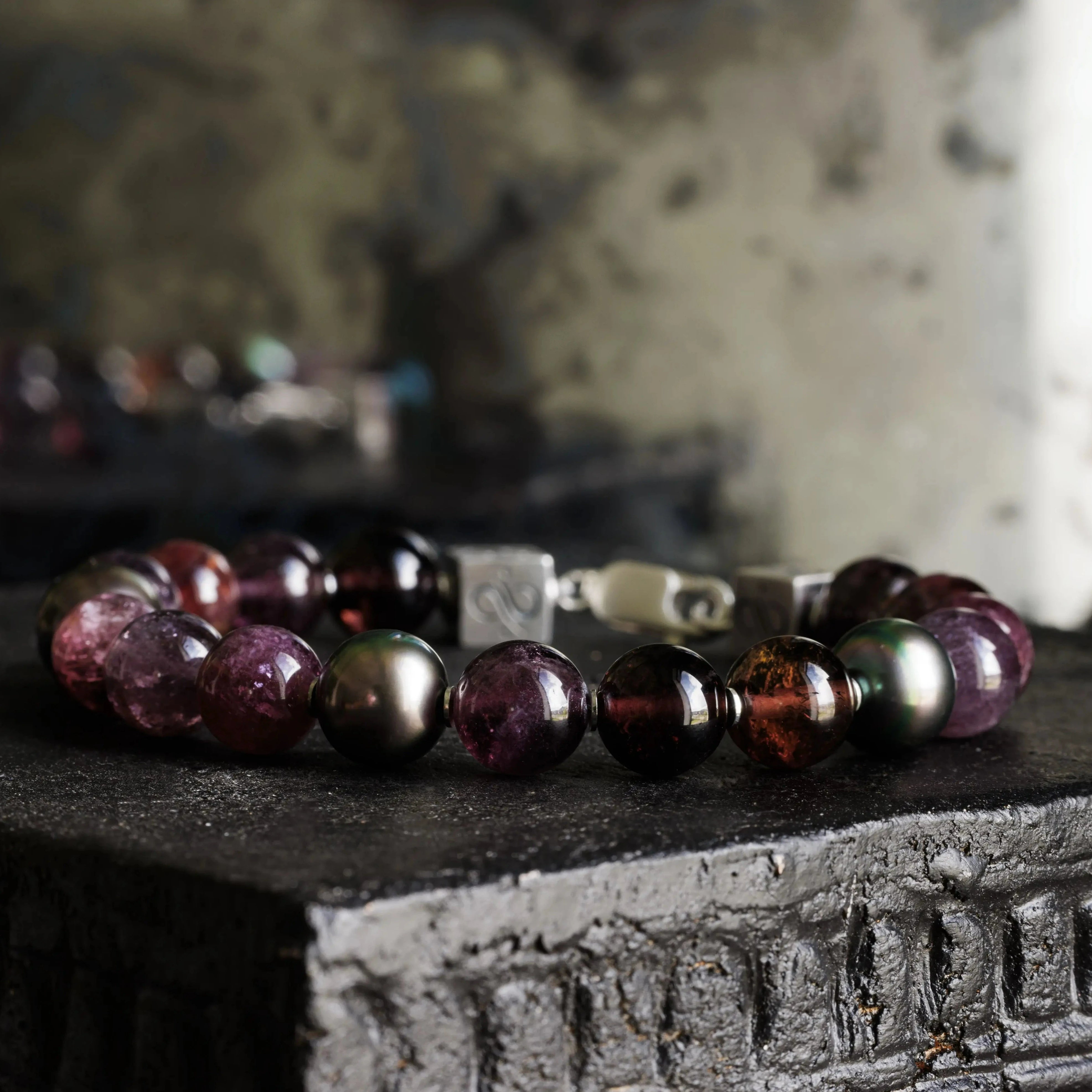 Purple Tourmaline - Tahiti Pearl Bracelet I (10mm)