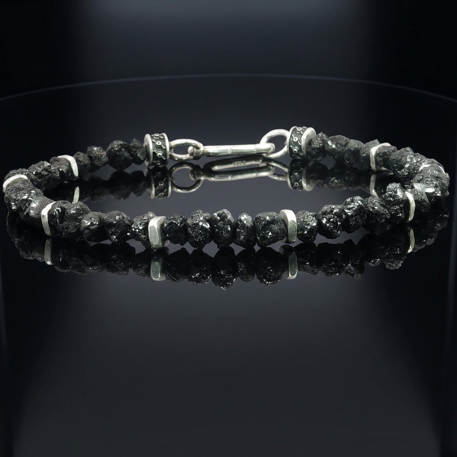 Raw Black Diamond Bracelet 35 carat (5-5.5mm)