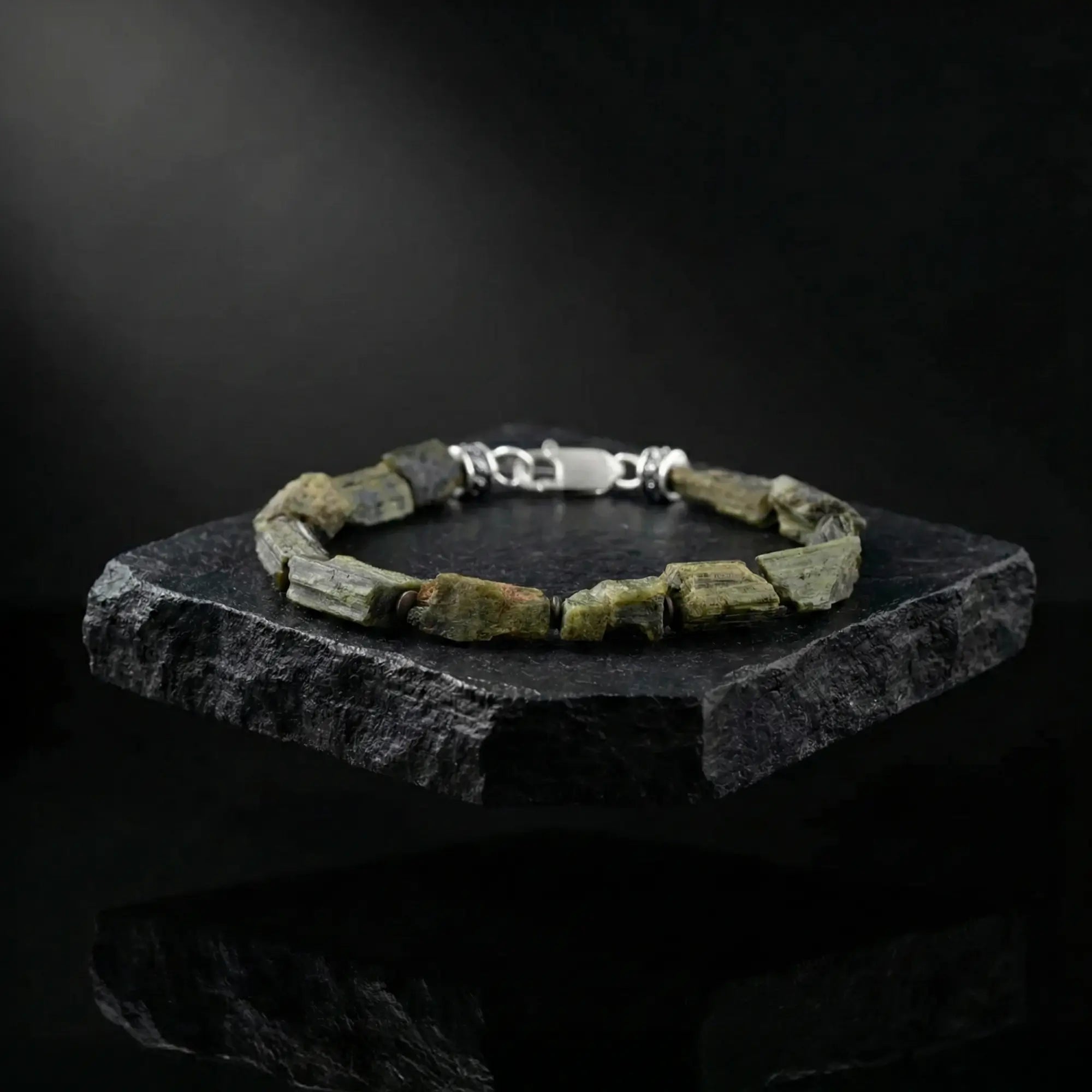 Raw Green Tourmaline Bracelet VII (10-16mm)