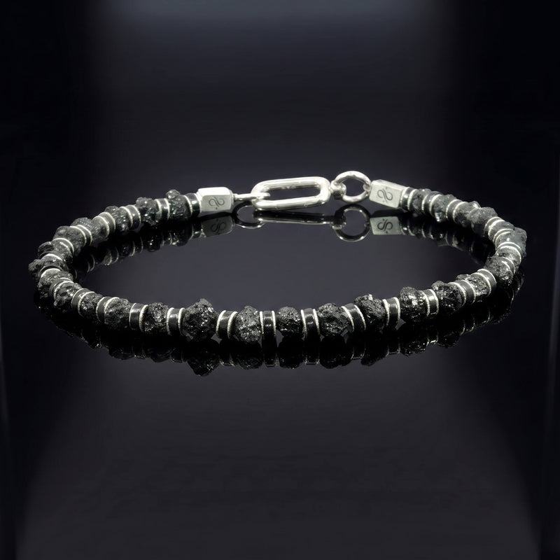 Raw Black Diamond Bracelet 20 carat (5mm)