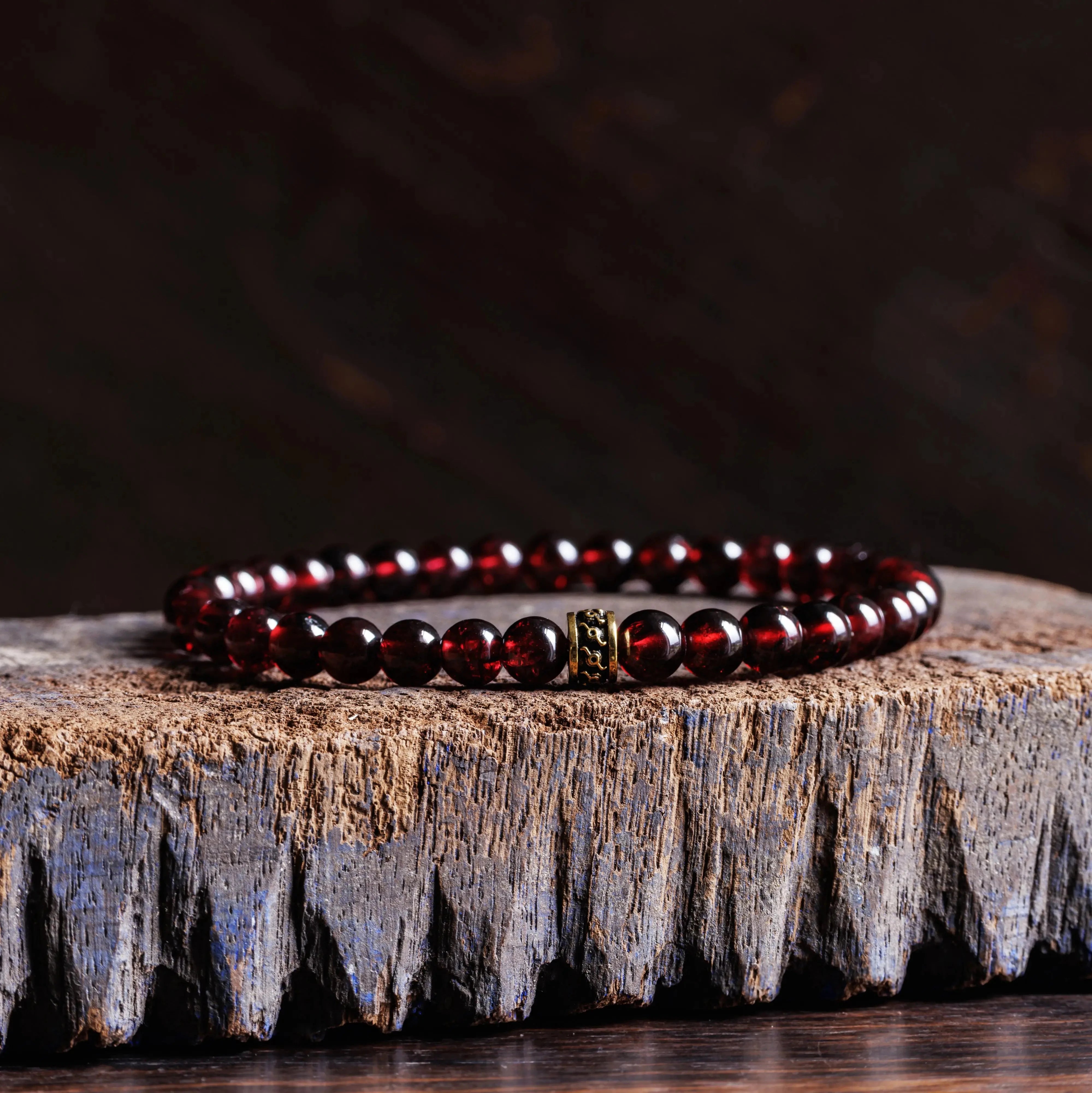 Red Garnet Gold Bracelet II (6mm)