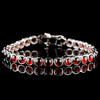 Red Garnet - Silver Tennis Bracelet II