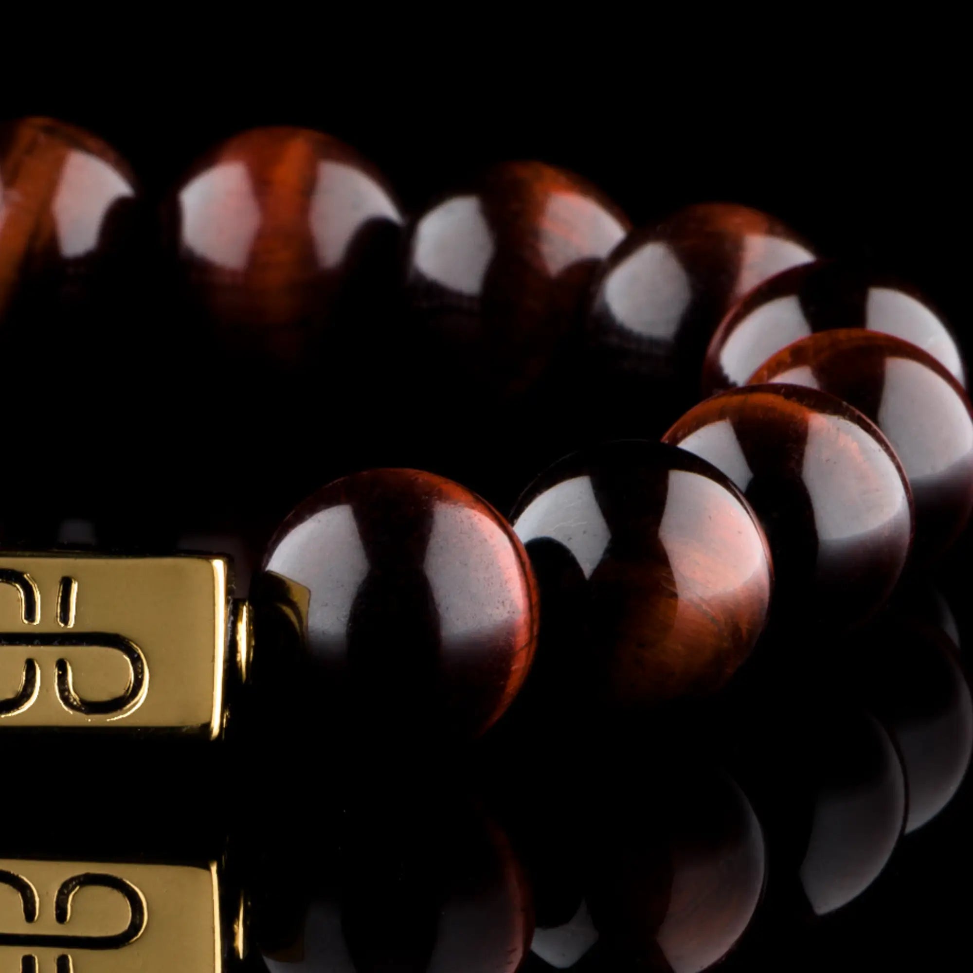 Red Tiger Eye Gold Vermeil Bracelet (12mm)