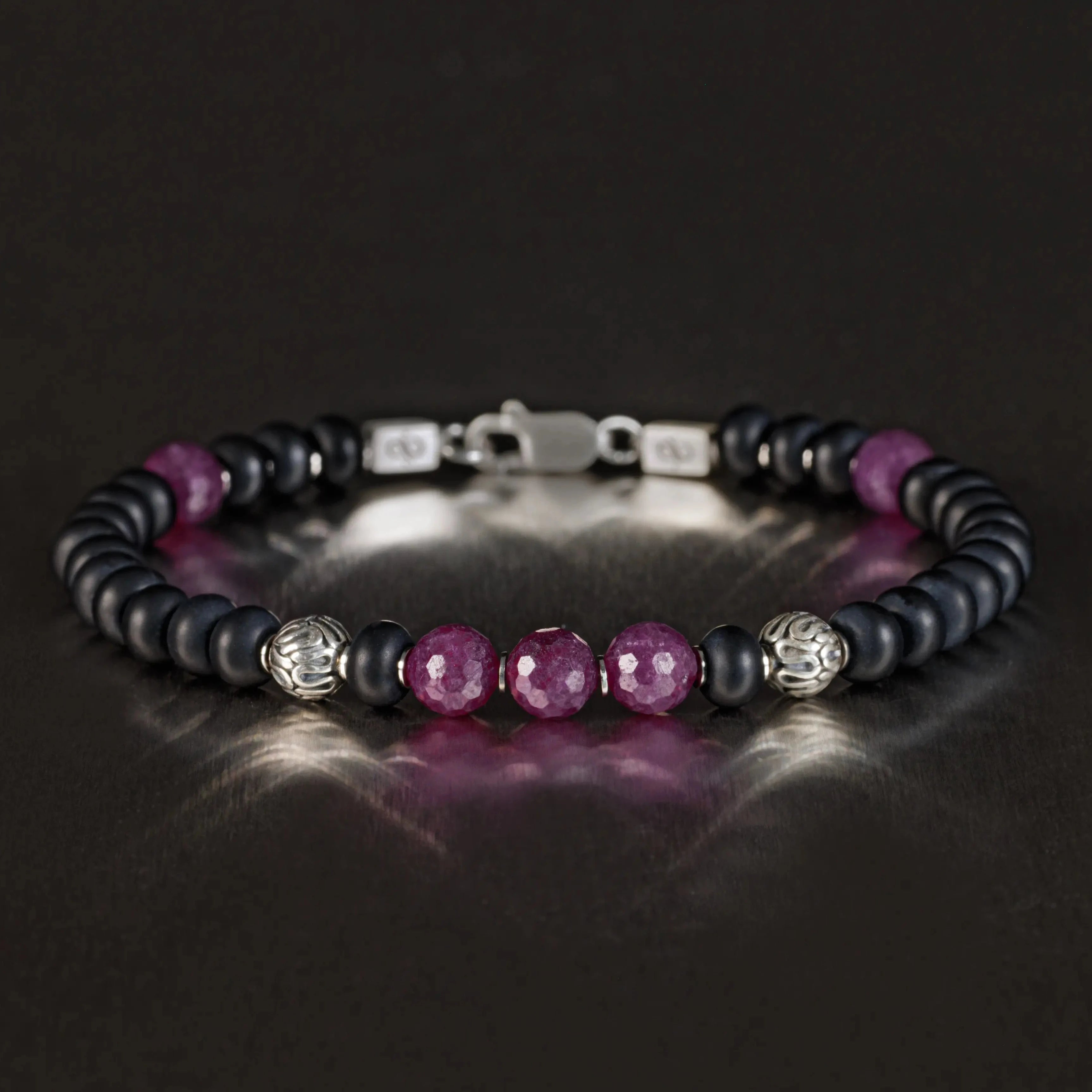 Ruby - Black Onyx Bracelet I (6mm)