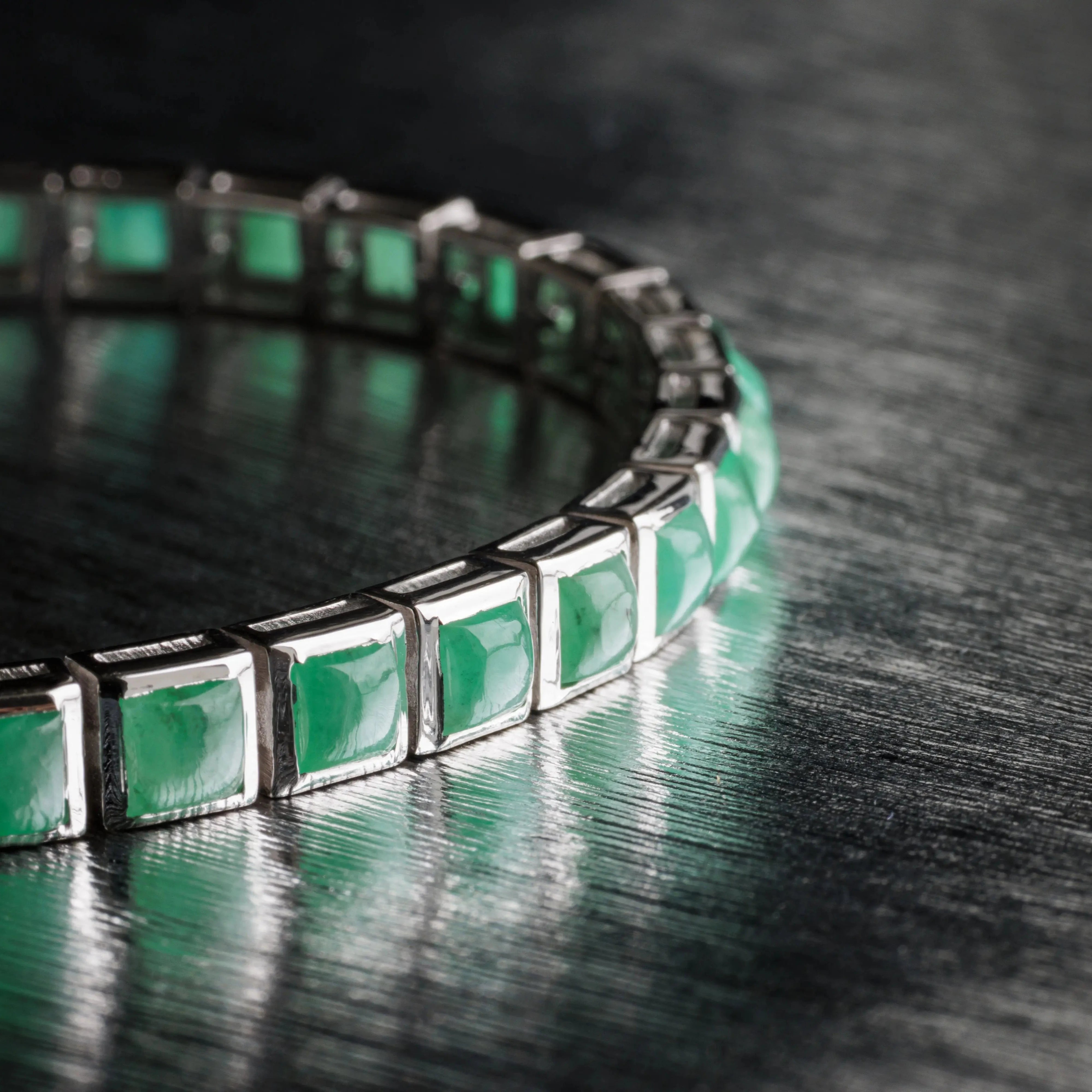 Emerald - Silver Tennis Bracelet I