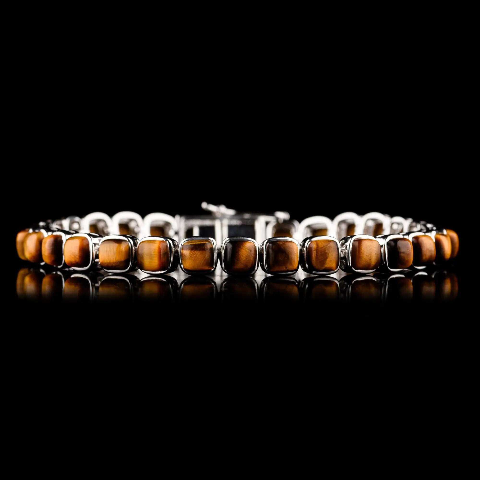 Tiger Eye - Silver Tennis Bracelet I